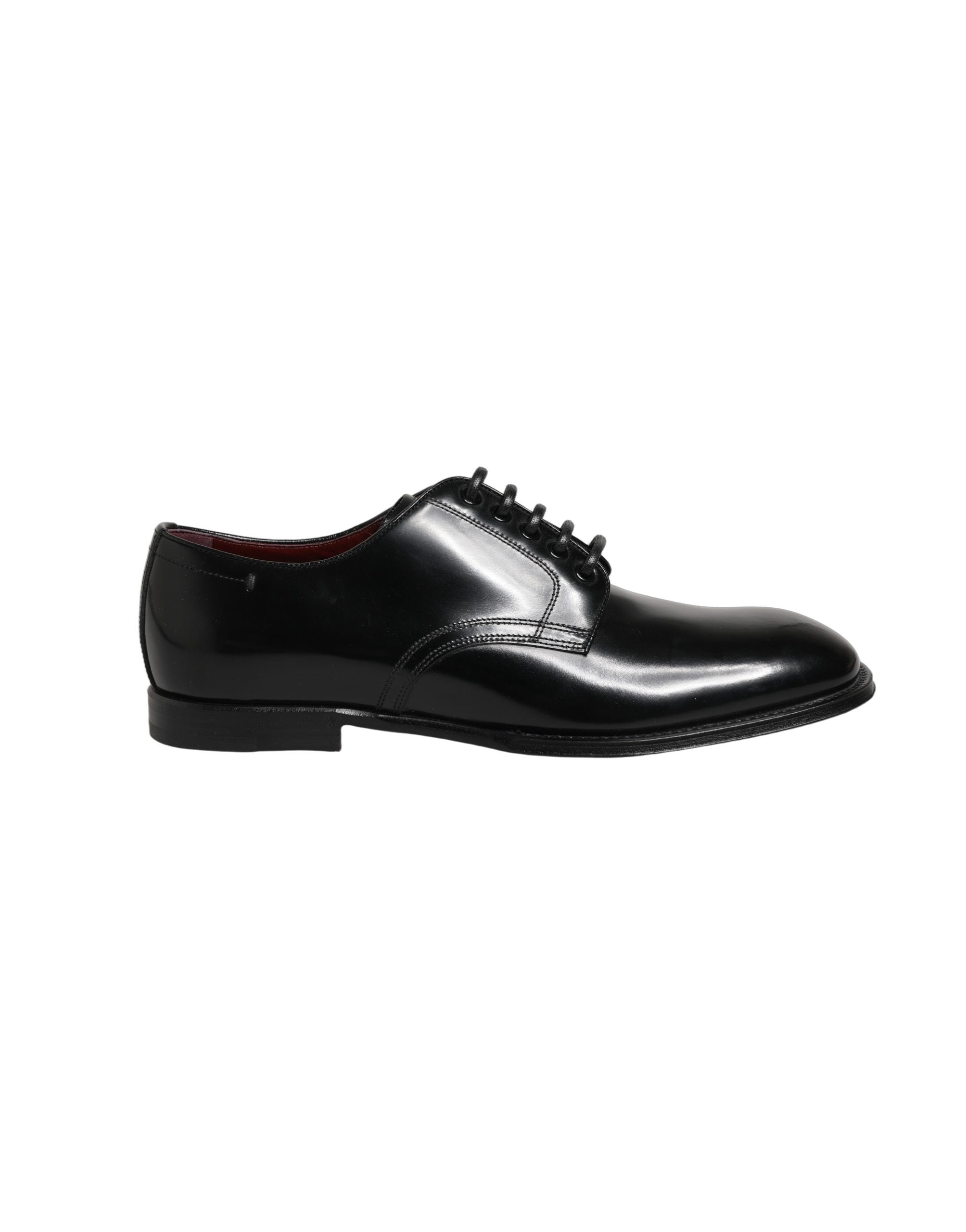Dolce & Gabbana Black Calfskin Leather Derby Men Dress Men's Shoes