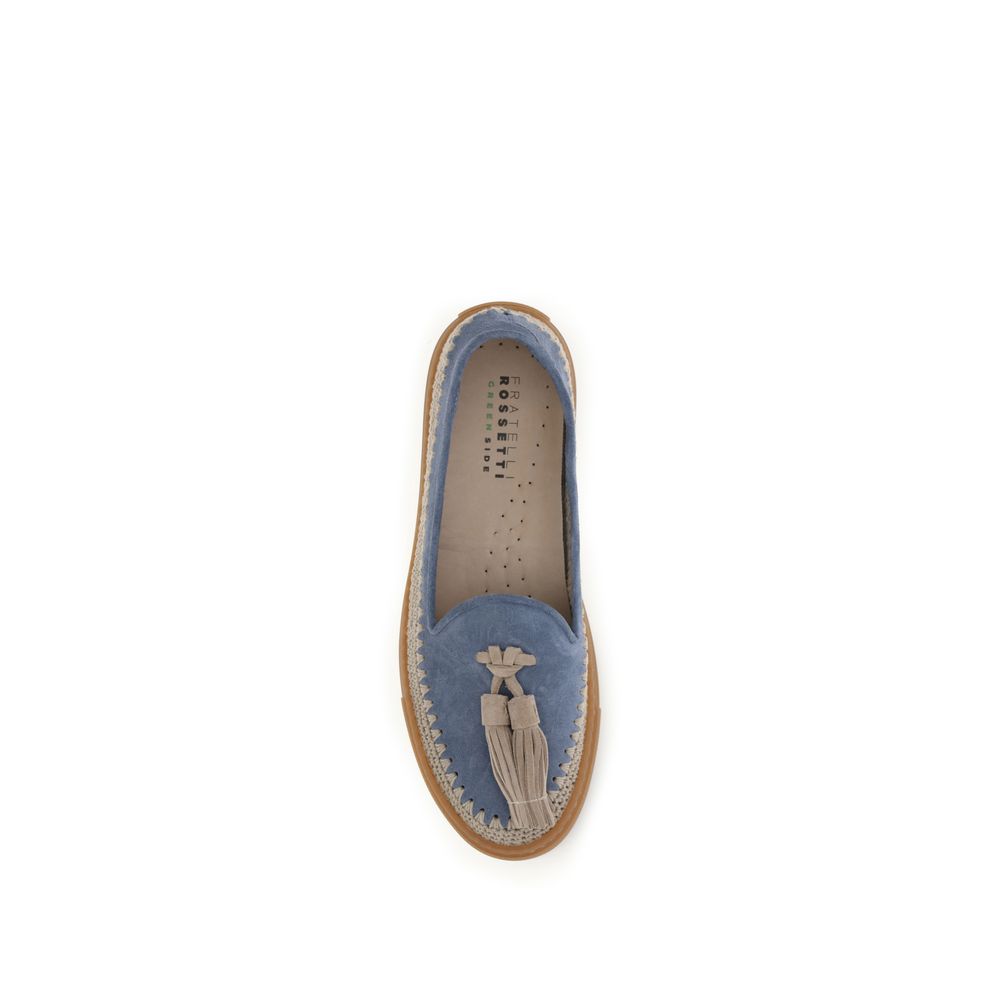 Fratelli Rossetti Blue Calf Leather Bos Taurus Slip-On Women's Loafers