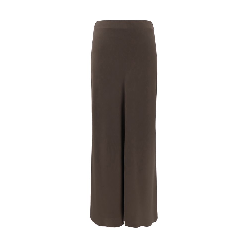 Brunello Cucinelli Brown Acetate Midi Women's Skirt