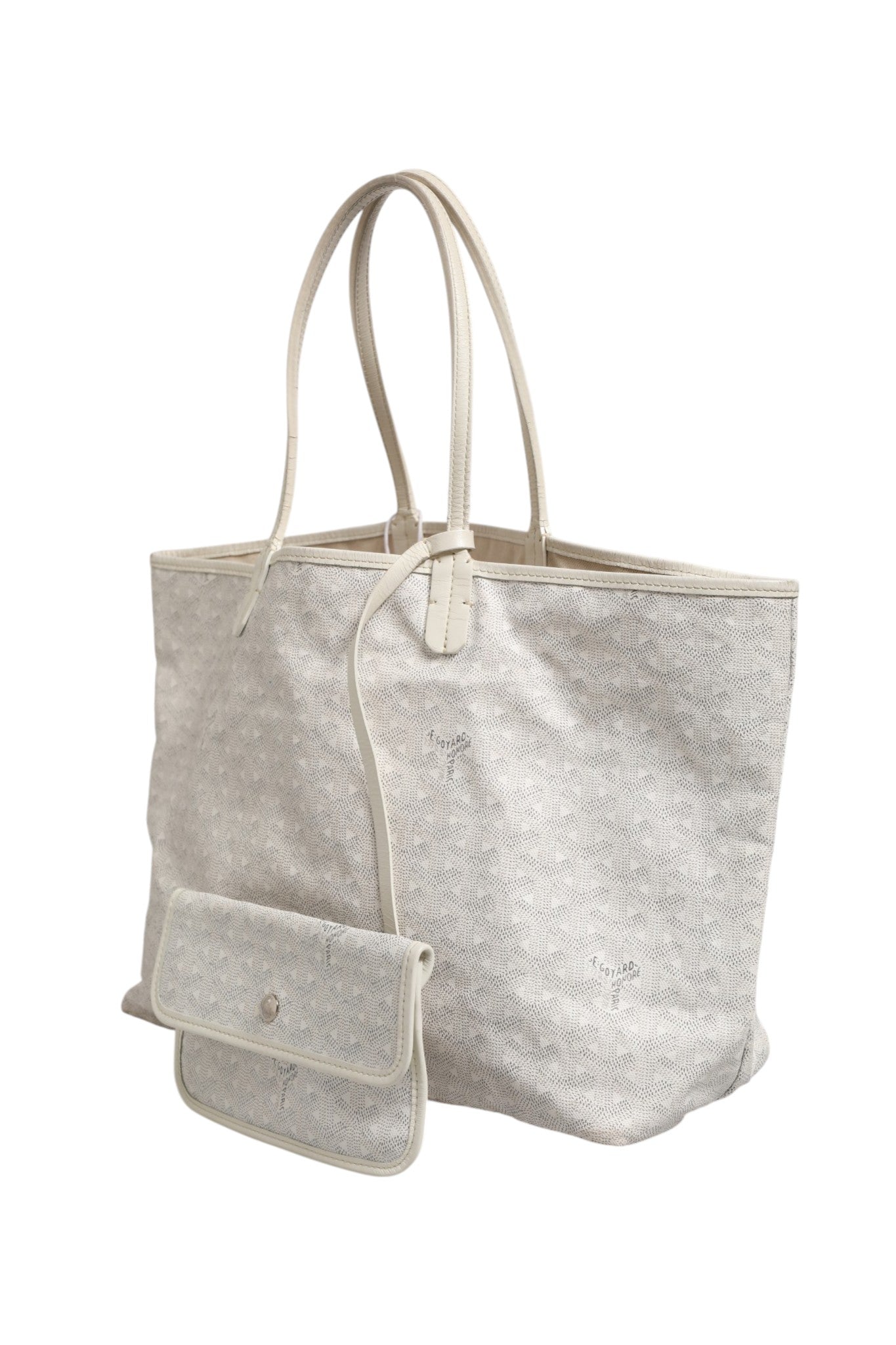 Goyard Saint Louis PM Tote Bag in Goyardine Canvas Women's White (Pre-Owned)