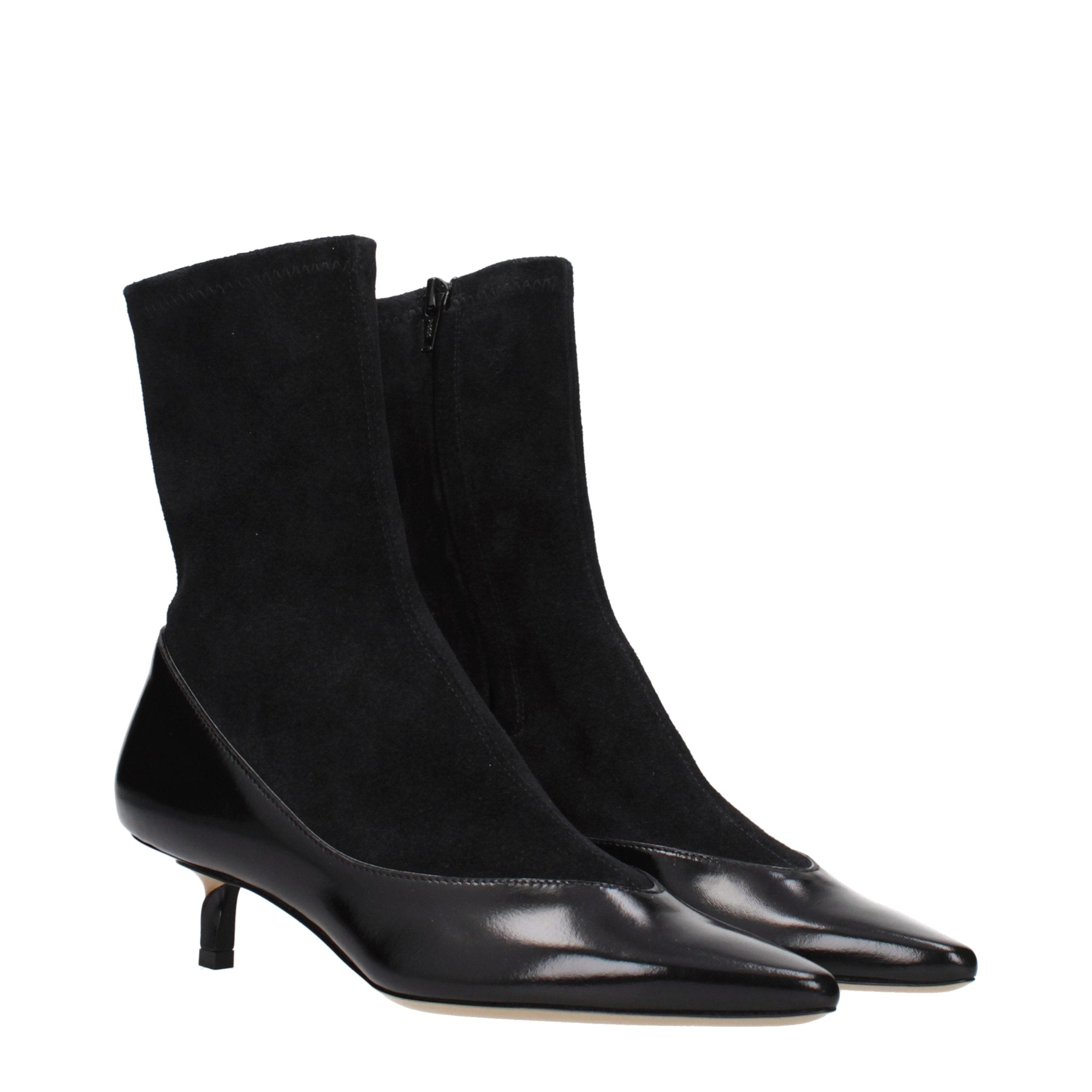 Jacquemus Black Leather Ankle Women's Boots