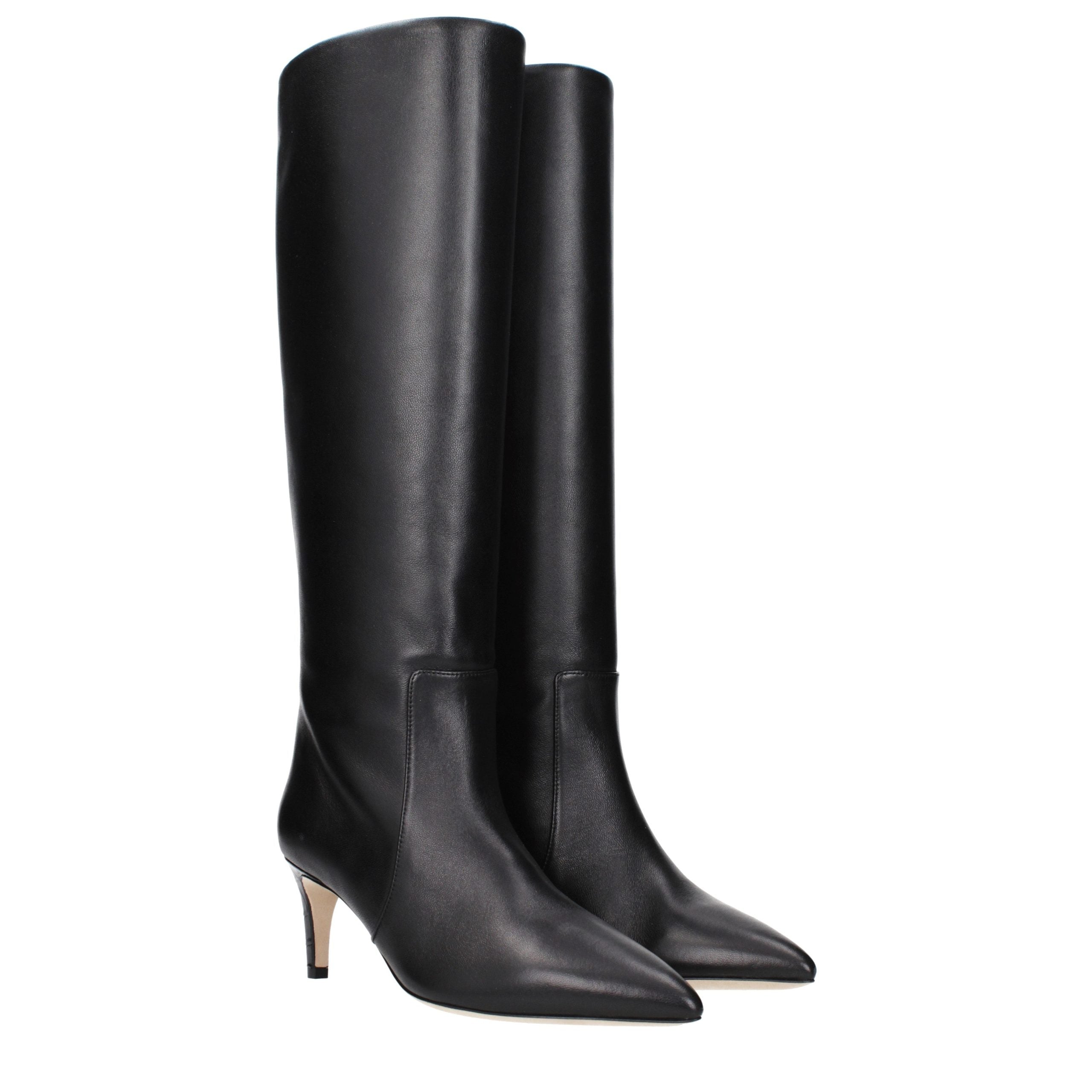 Paris Texas Black Leather Ankle Women's Boots