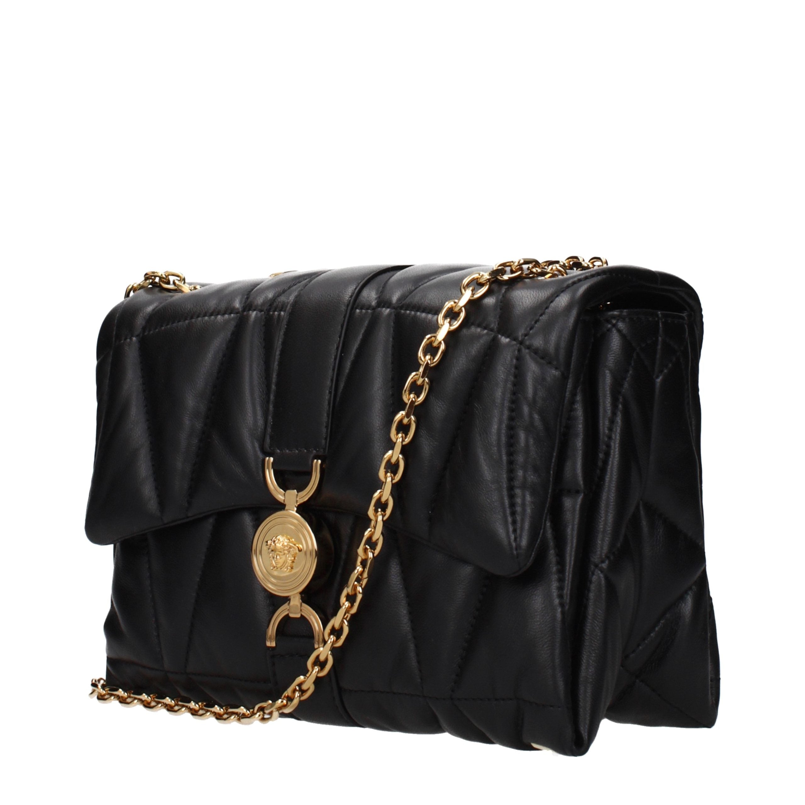Versace Black Leather Shoulder Women's Bag