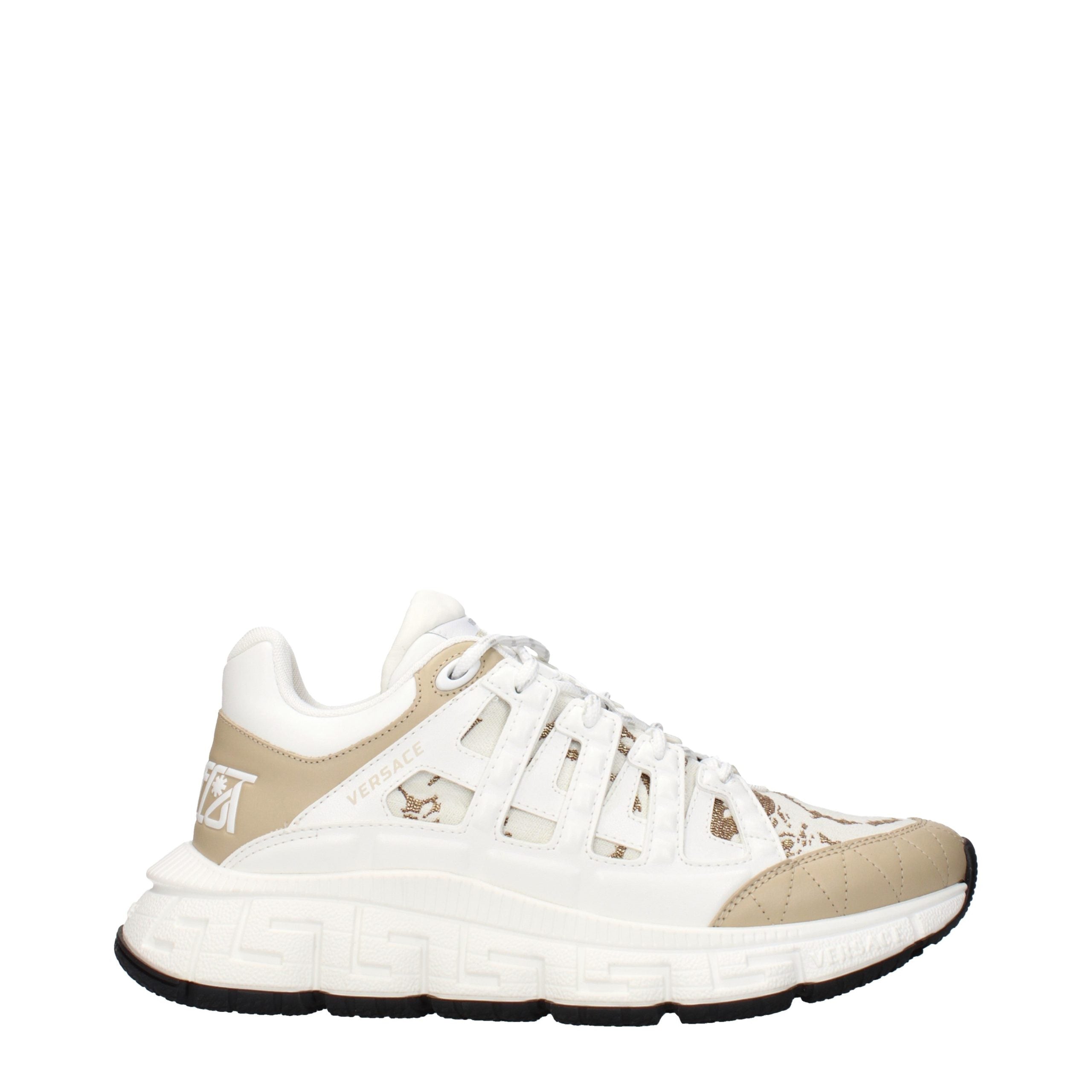 Versace White Fabric Athletic Men's Sneakers