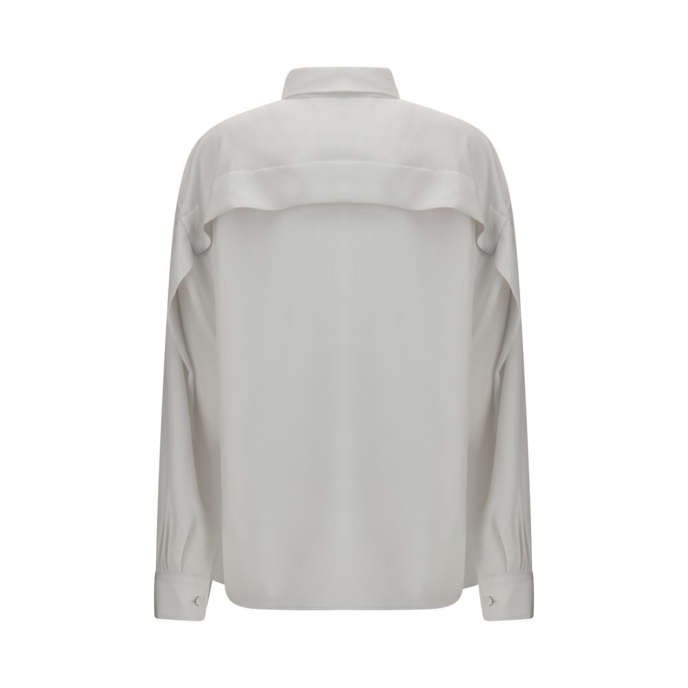 Calvin Klein White Silk Dress Women's Shirt