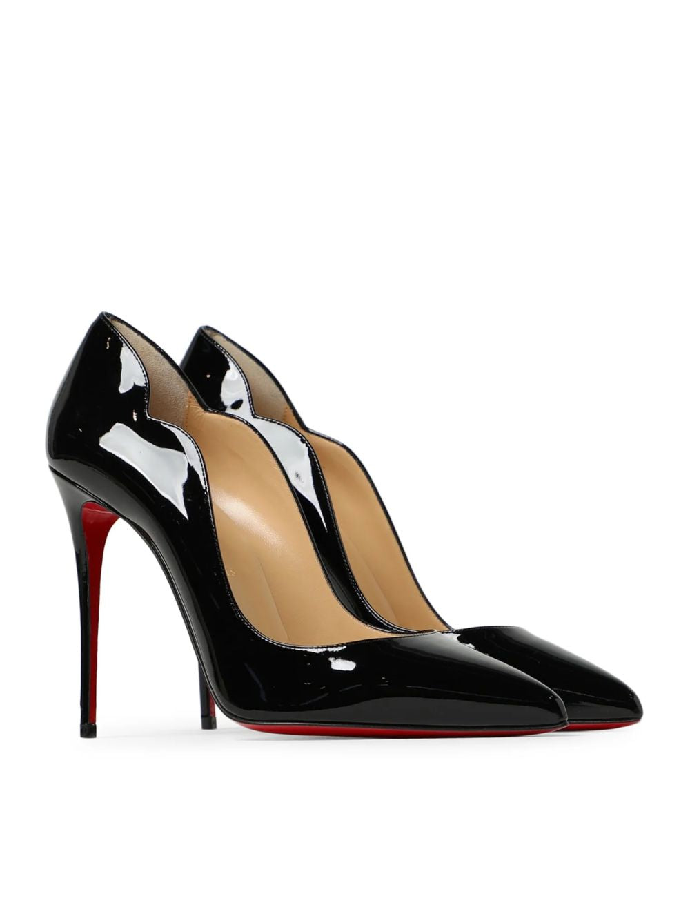 Christian Louboutin Black Patent Leather Hot Chick Pumps Women's 100