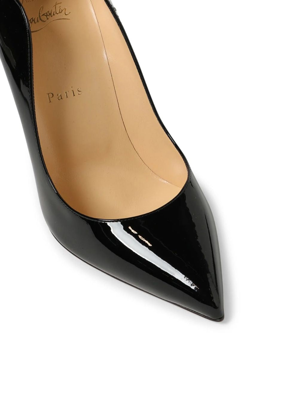 Christian Louboutin Black Patent Leather Hot Chick Pumps Women's 100