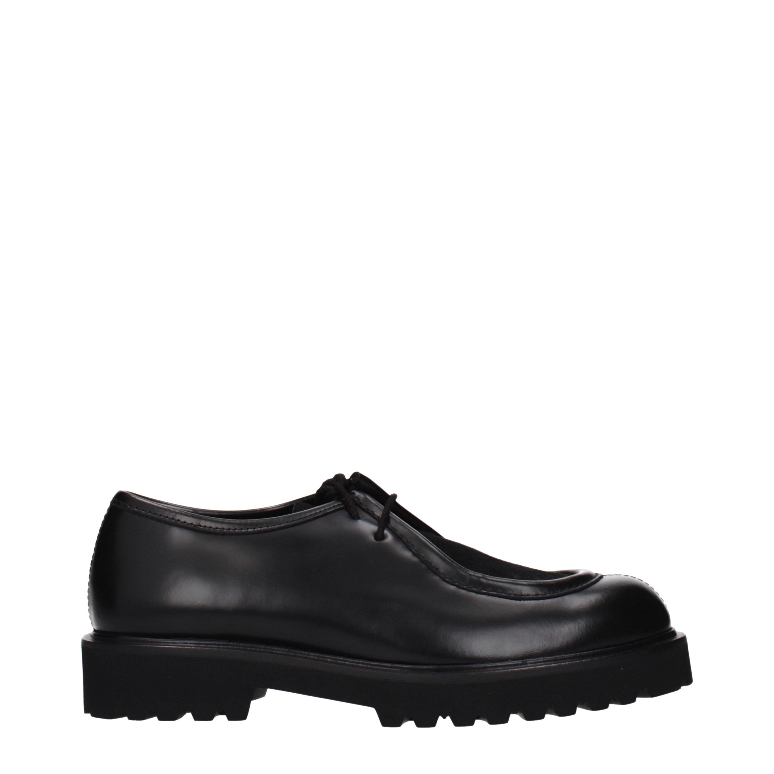 Max Mara Black Leather Oxfords And Women's Derbies