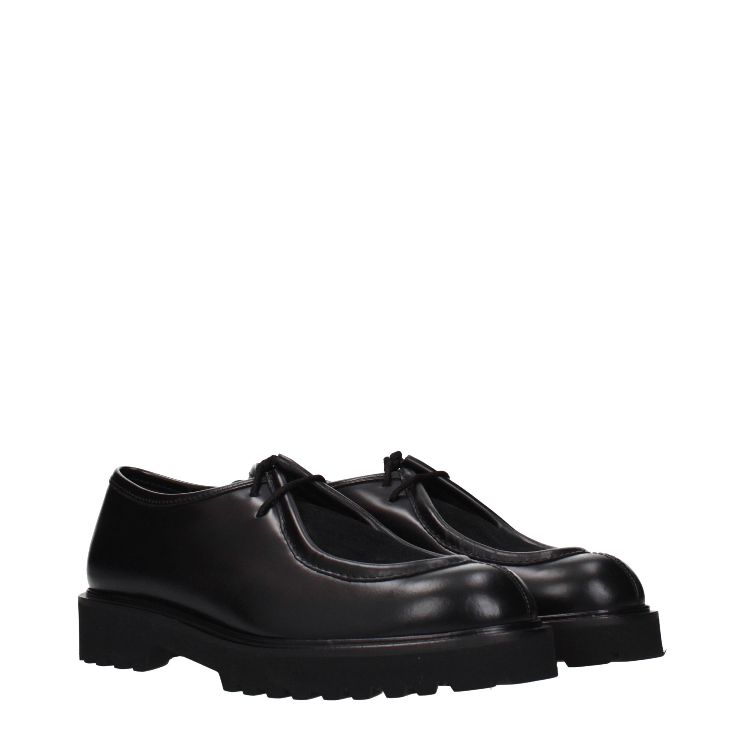 Max Mara Black Leather Oxfords And Women's Derbies