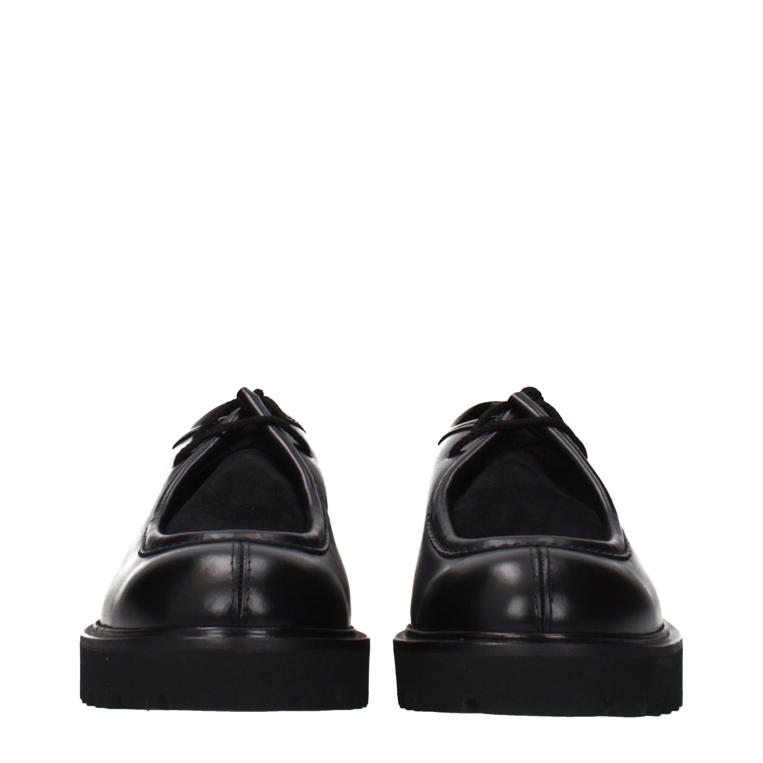 Max Mara Black Leather Oxfords And Women's Derbies