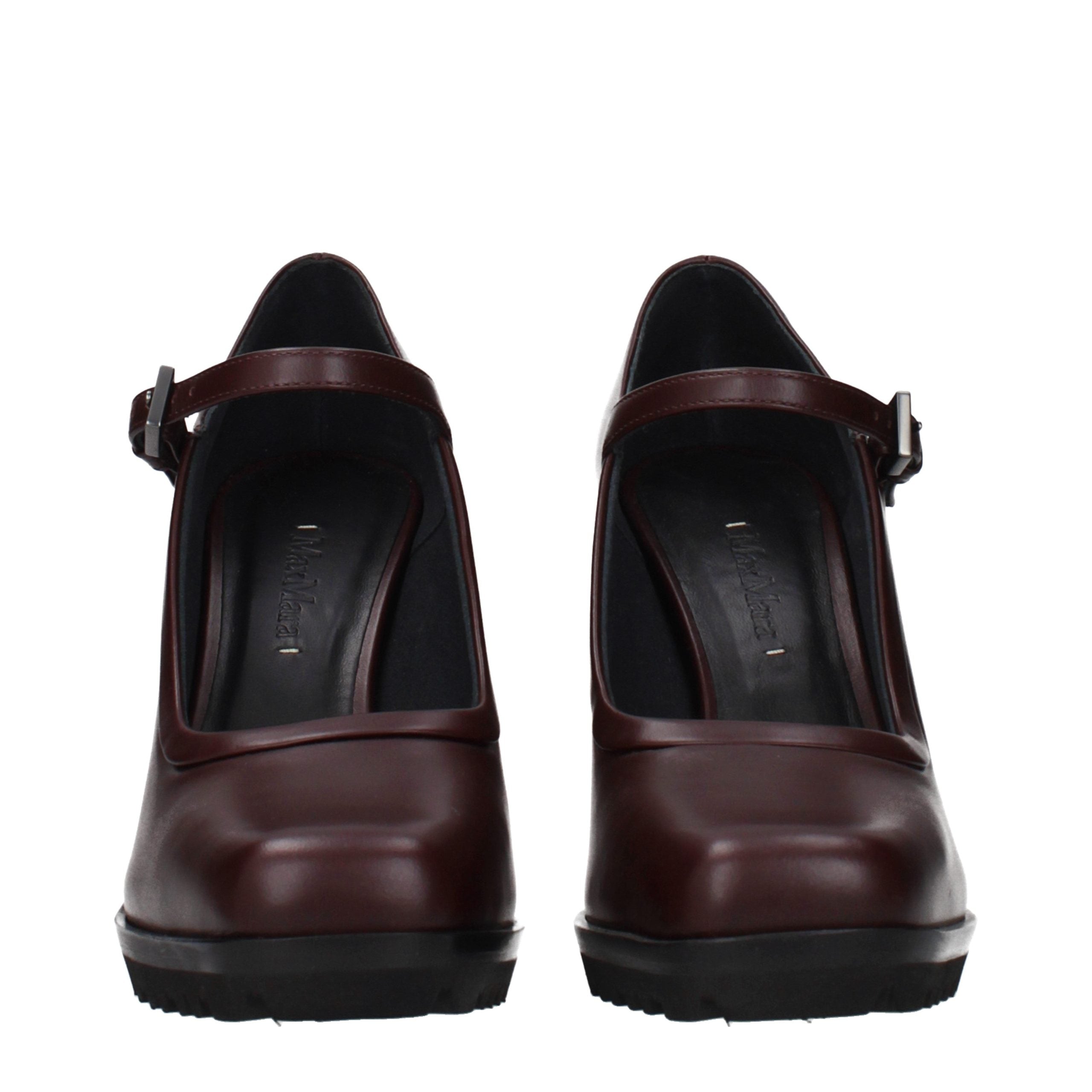 Max Mara Brown Leather High Heel Women's Pumps
