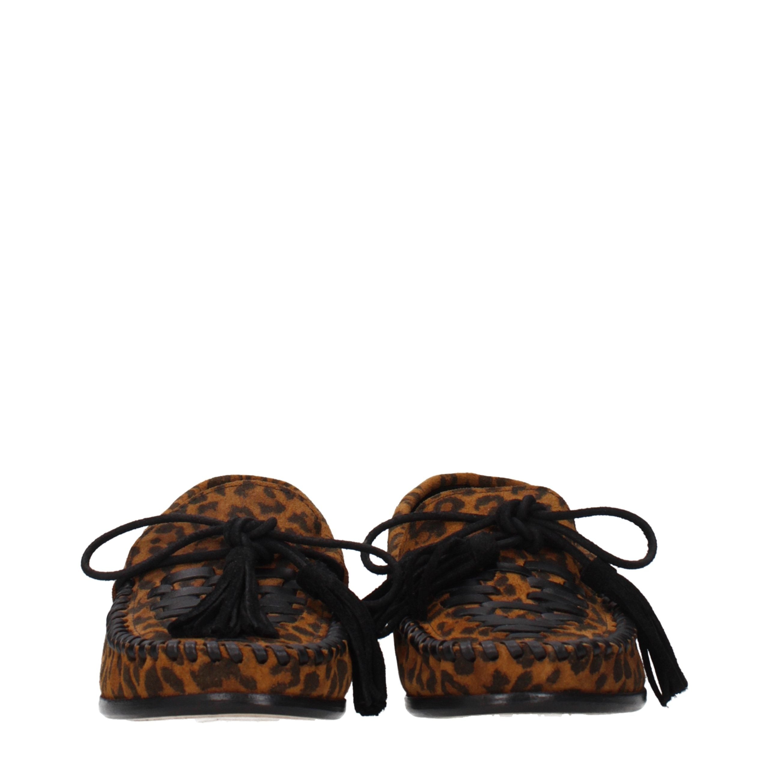 Isabel Marant Brown Leather Slip-On Women's Loafers