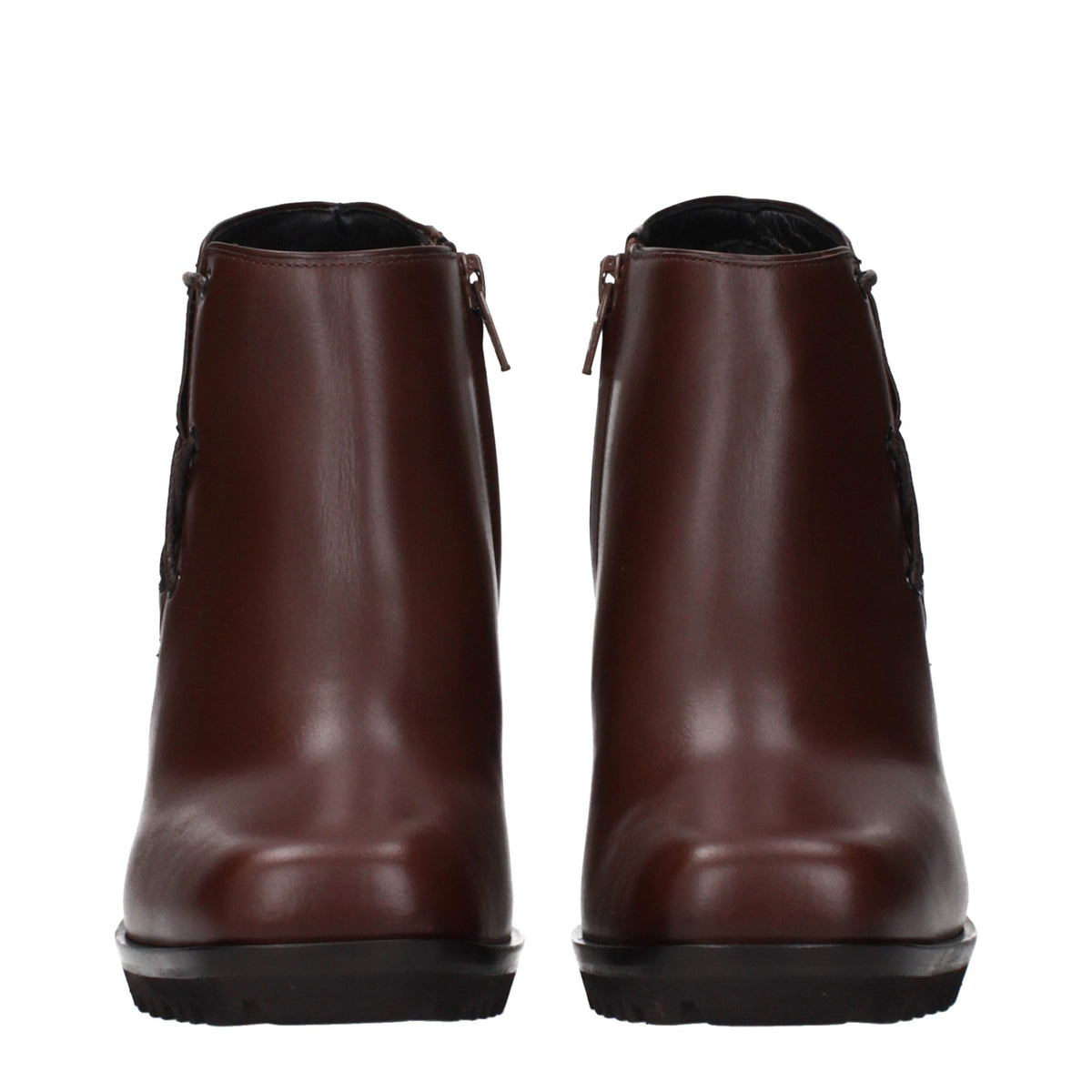 Max Mara Brown Leather Ankle Women's Boots