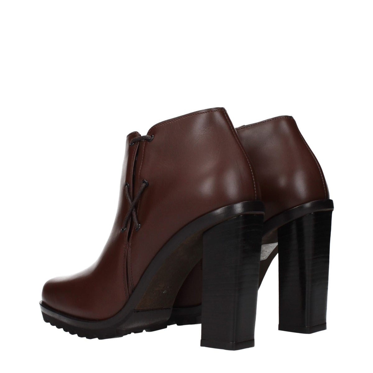 Max Mara Brown Leather Ankle Women's Boots