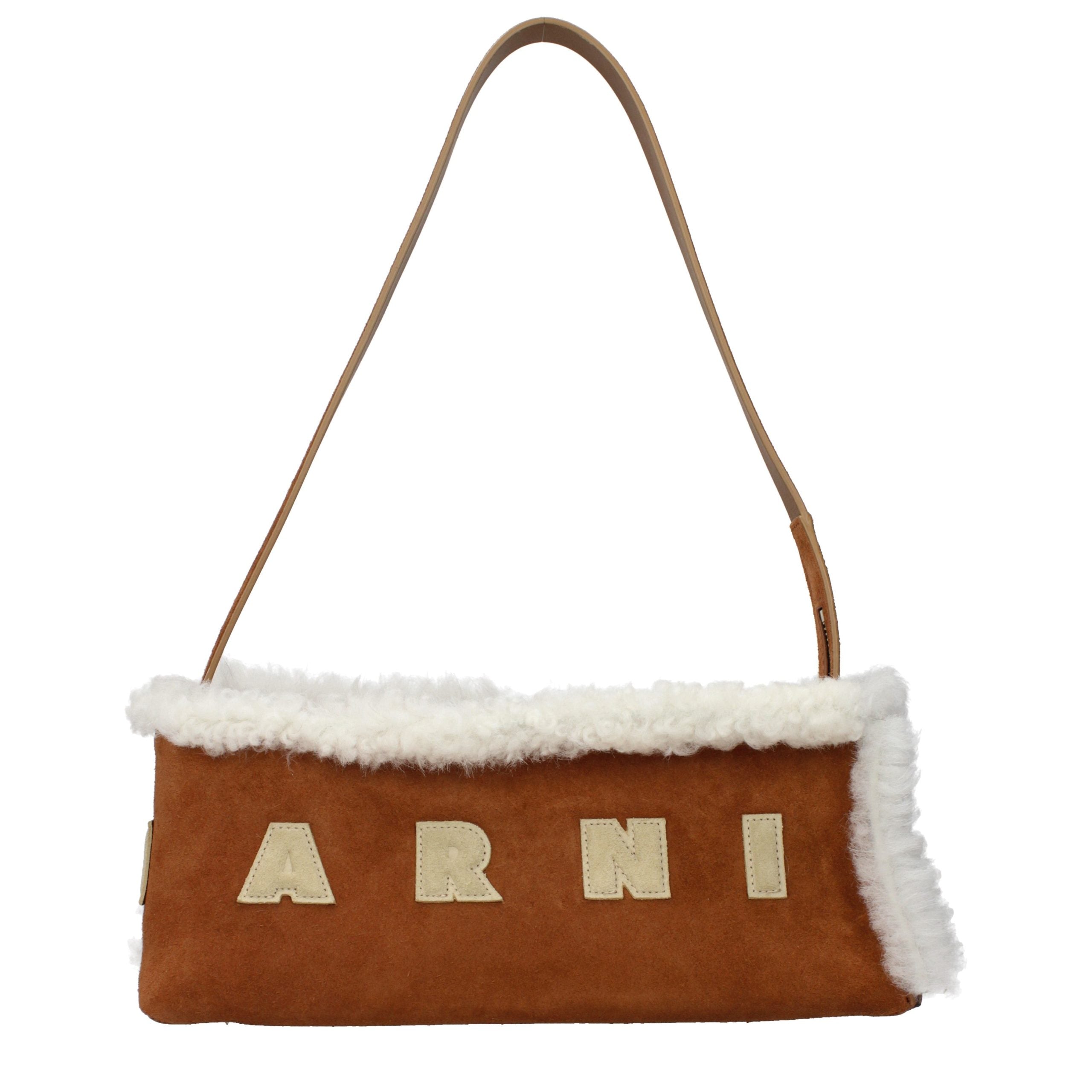 Marni Brown Leather Shoulder Women's Bag