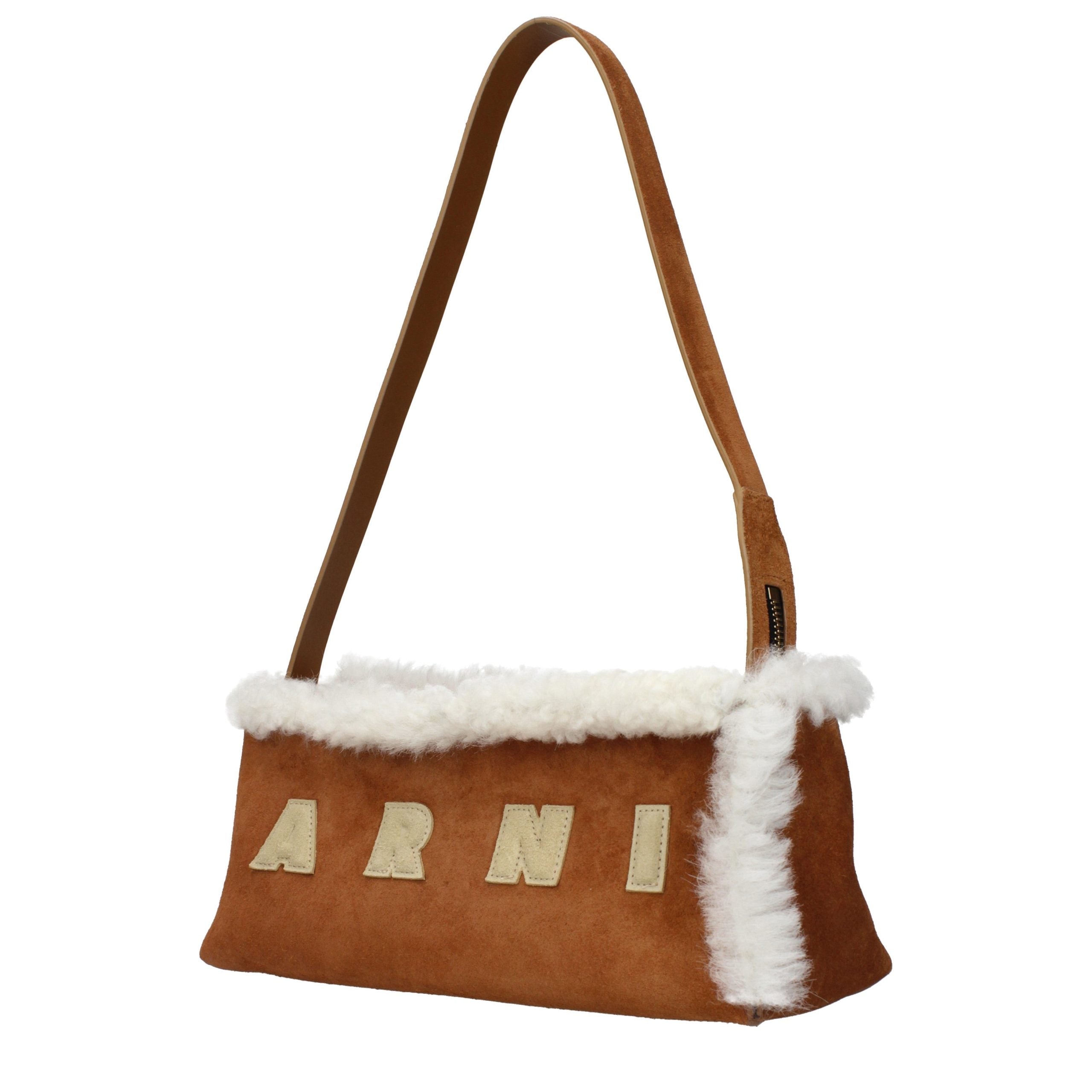 Marni Brown Leather Shoulder Women's Bag