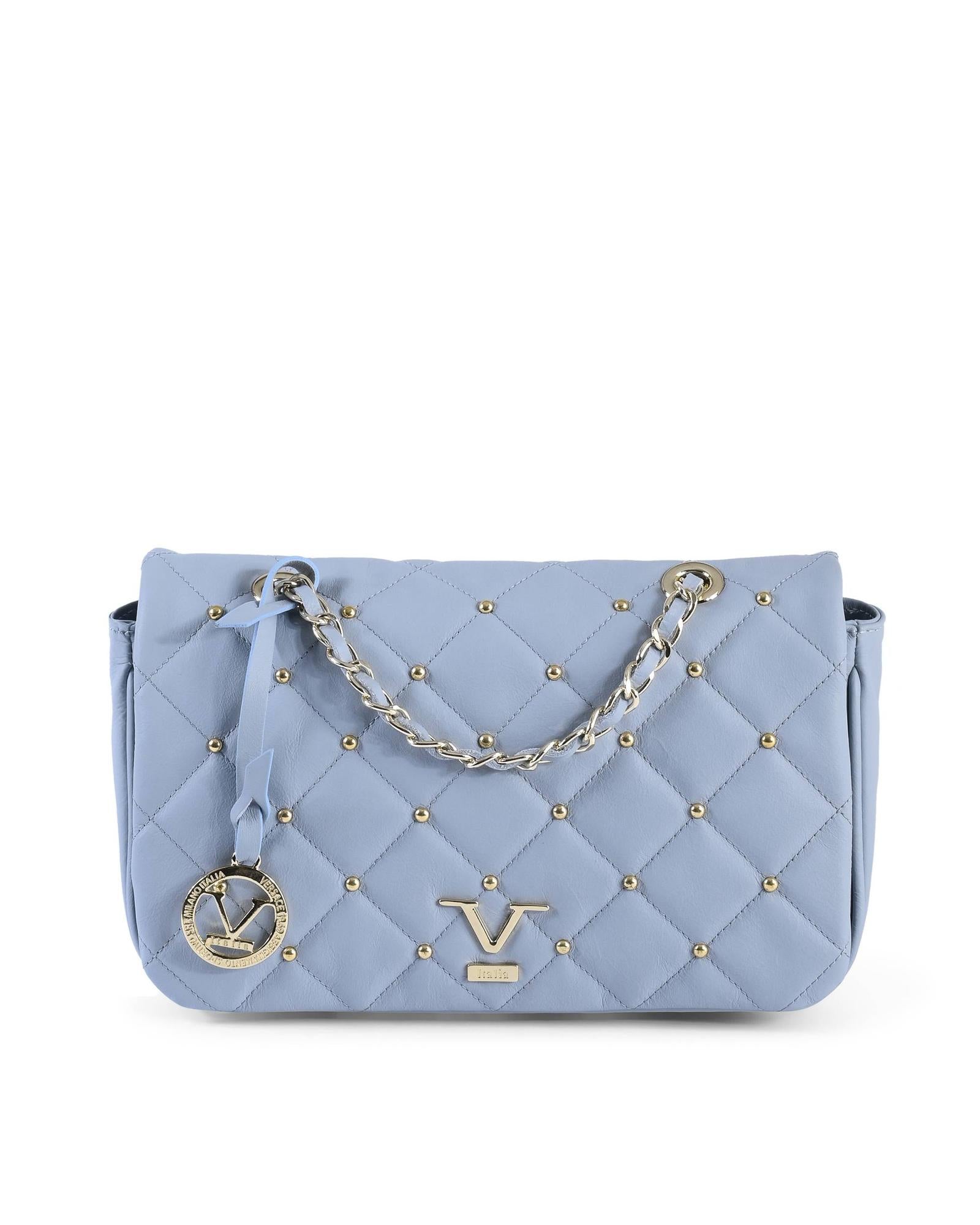 19V69 Italia Blue Leather Shoulder Women's Bag