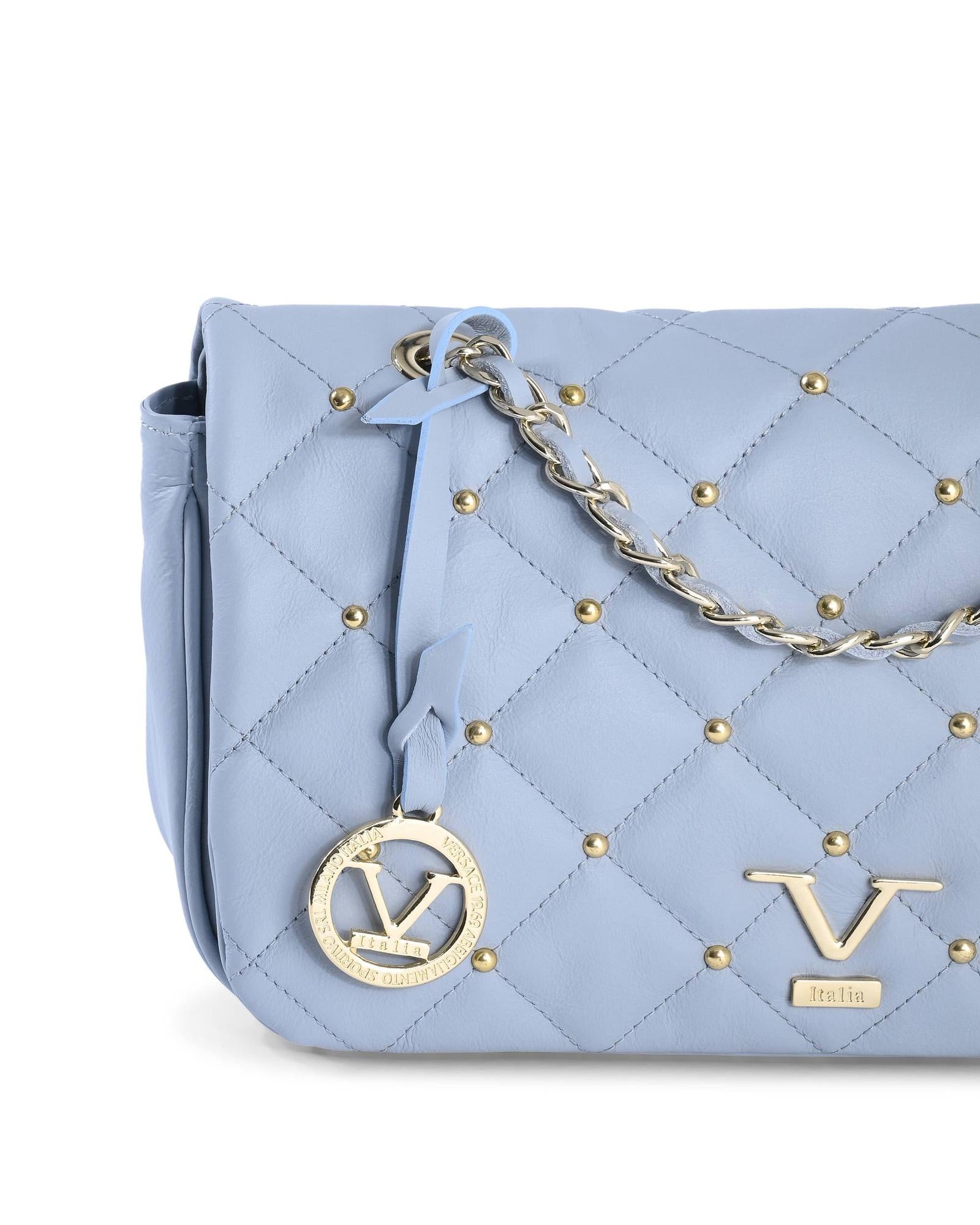 19V69 Italia Blue Leather Shoulder Women's Bag