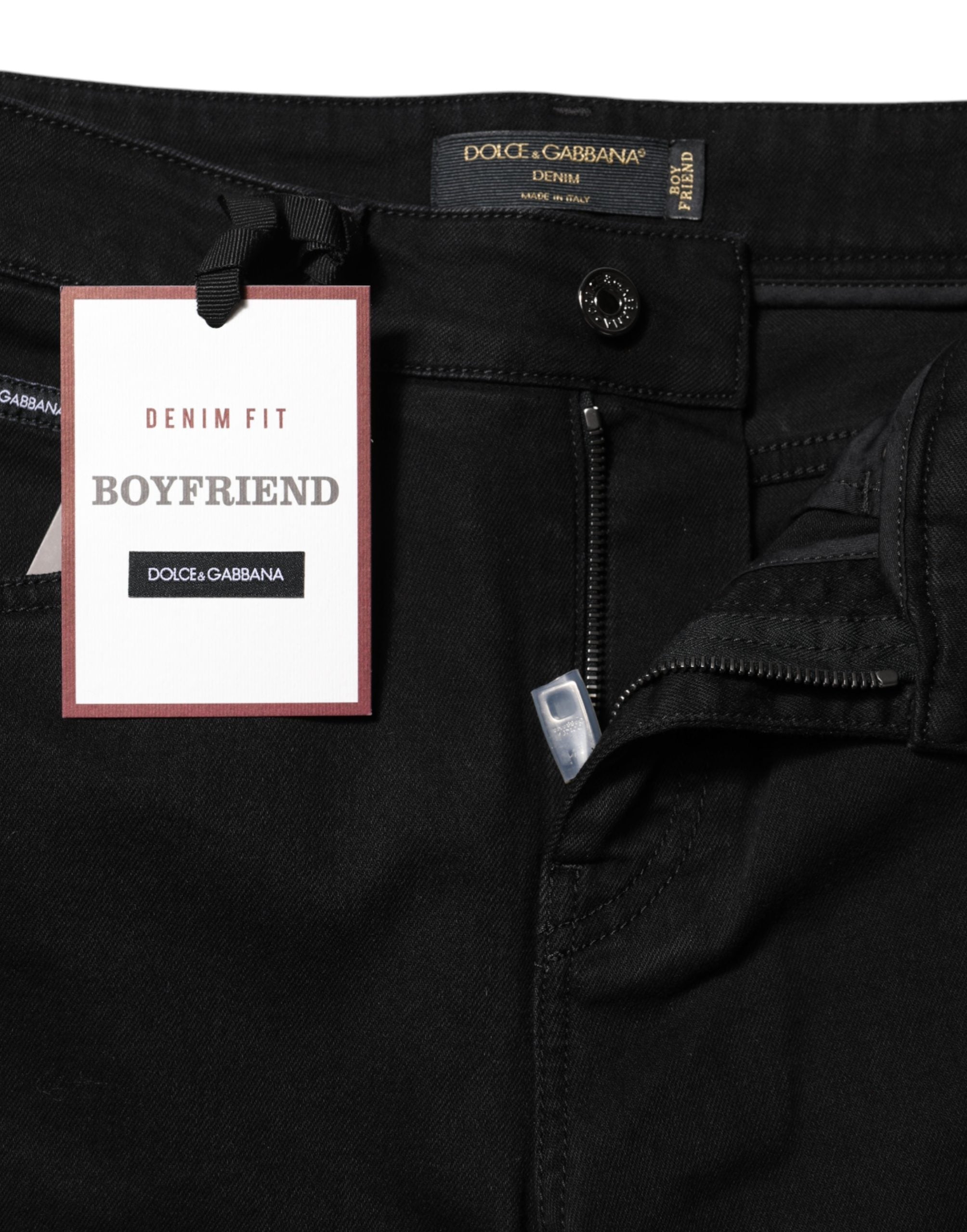 Dolce & Gabbana Black Boyfriend Cotton Stretch Denim Women's Jeans