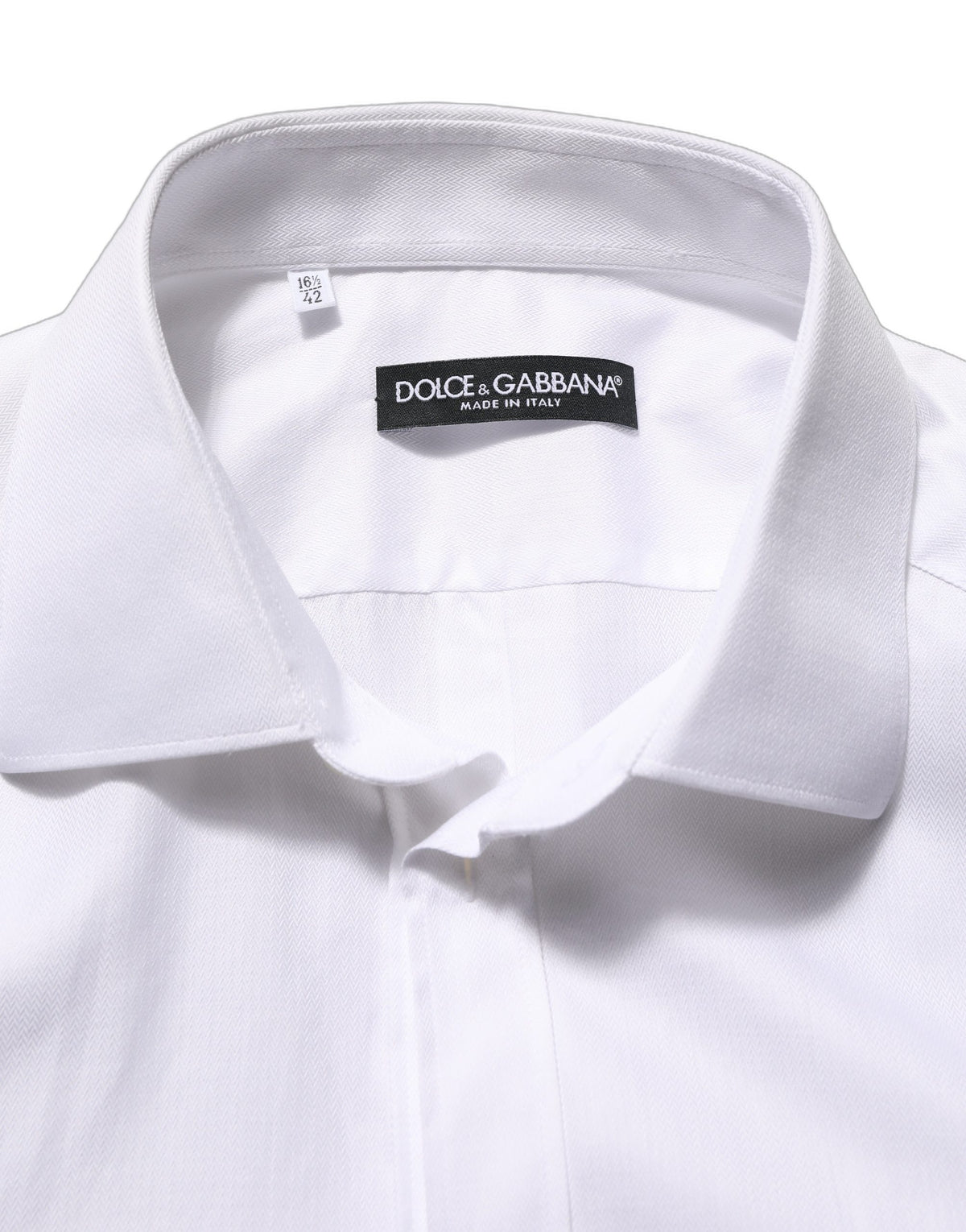 Dolce & Gabbana White Cotton Collared Dress Formal Men Men's Shirt (Pre-Owned)