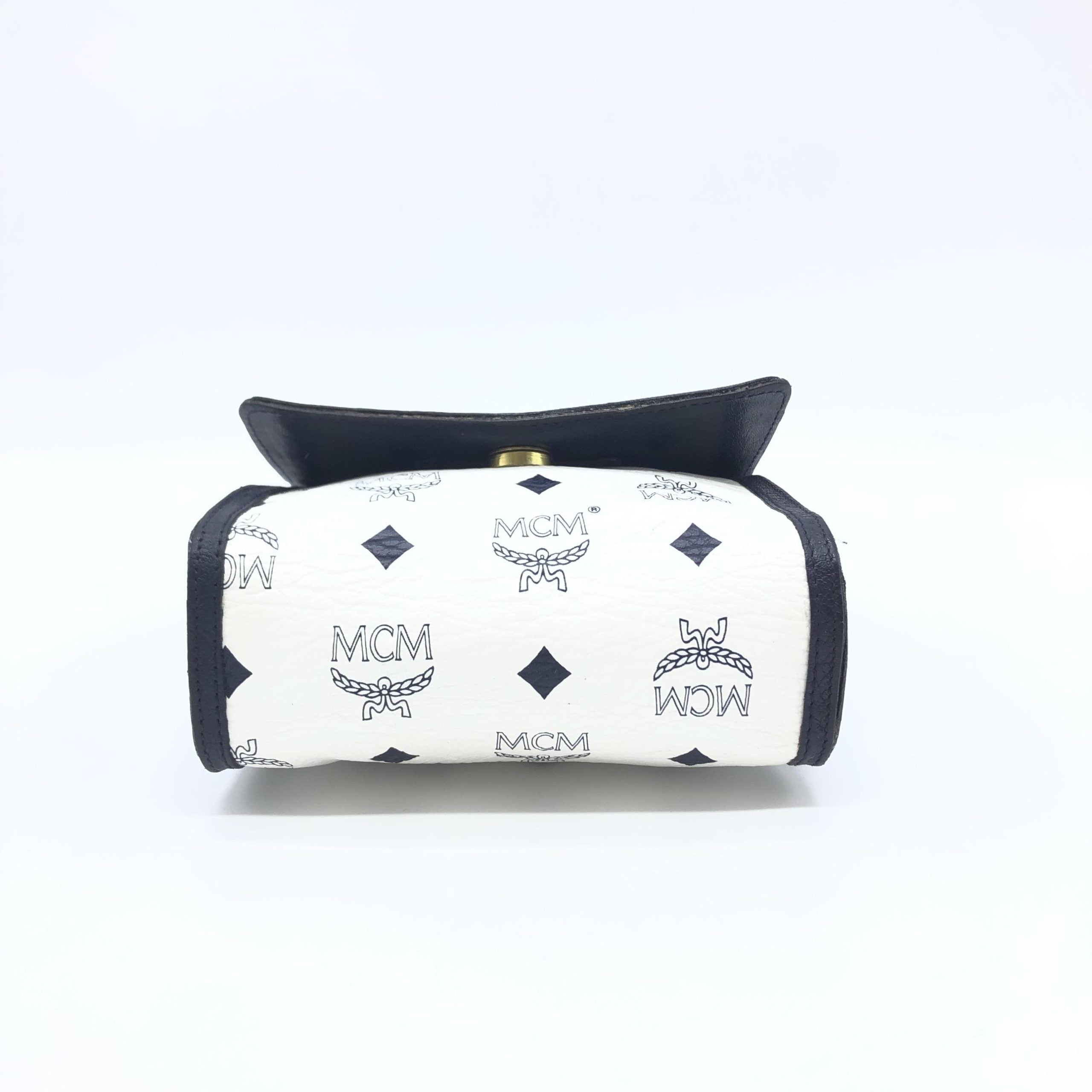 MCM Mini Crossbody Bag White Women's Visetos (Pre-Owned)