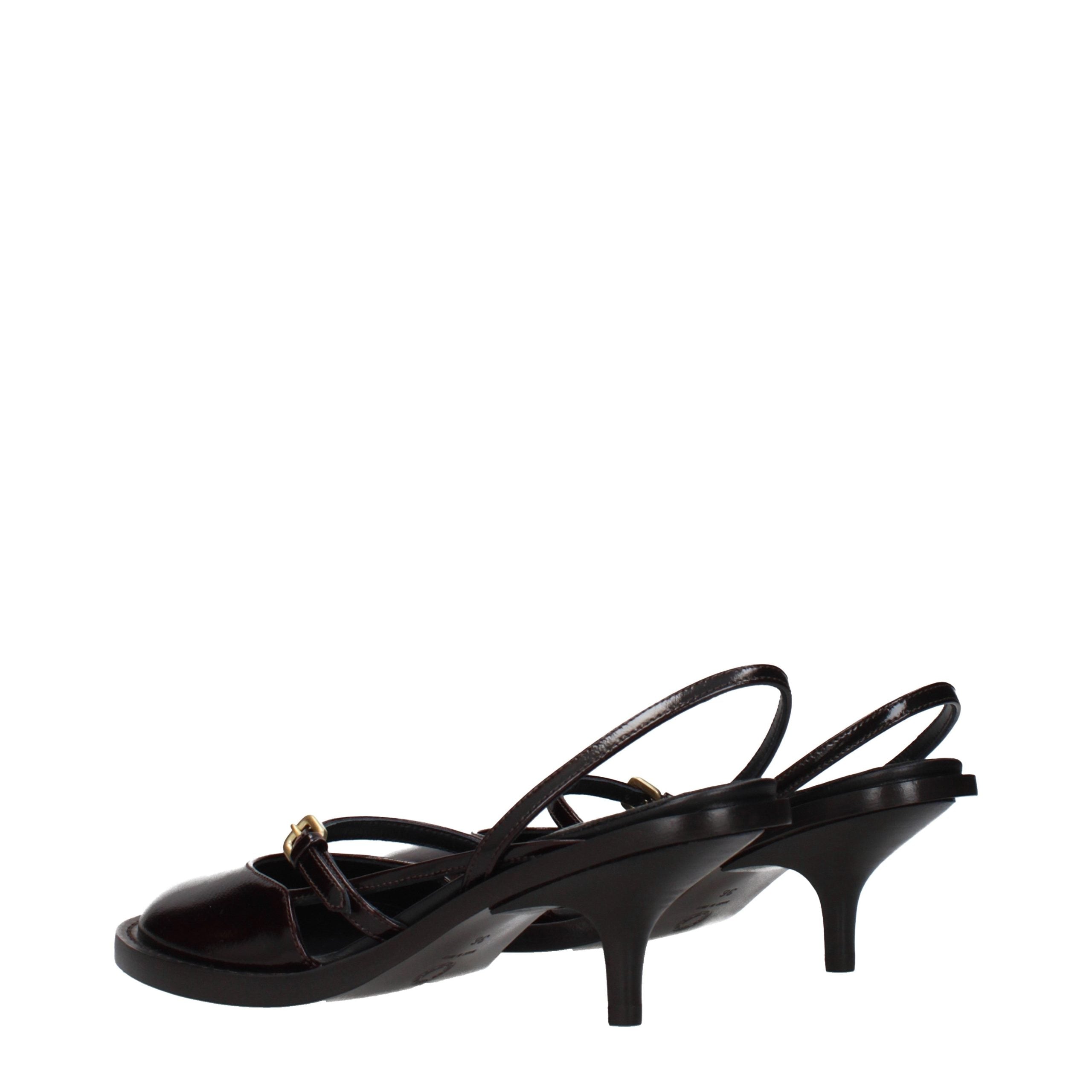 Dries Van Noten Brown Leather Platform Women's Sandals