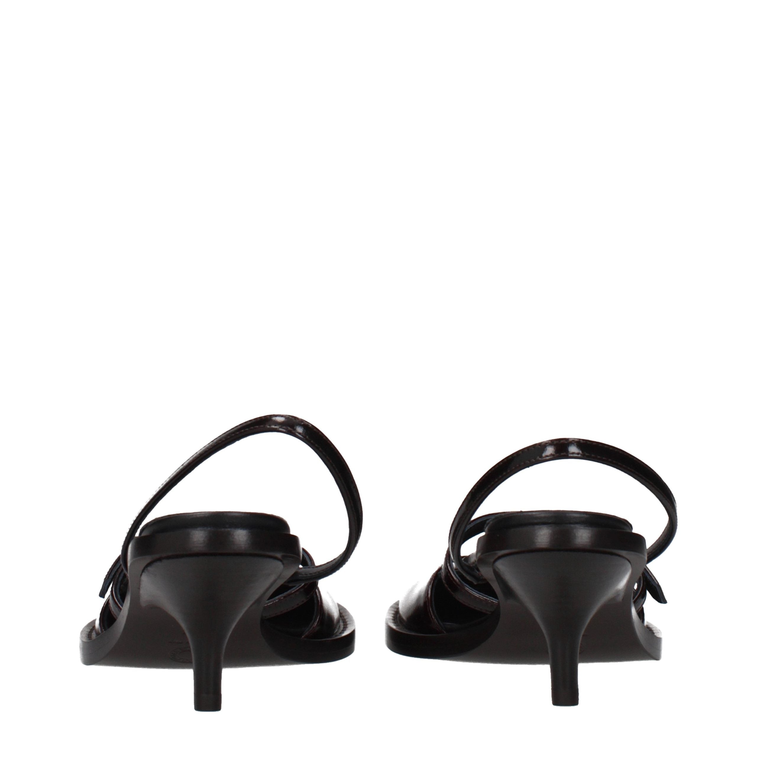 Dries Van Noten Brown Leather Platform Women's Sandals