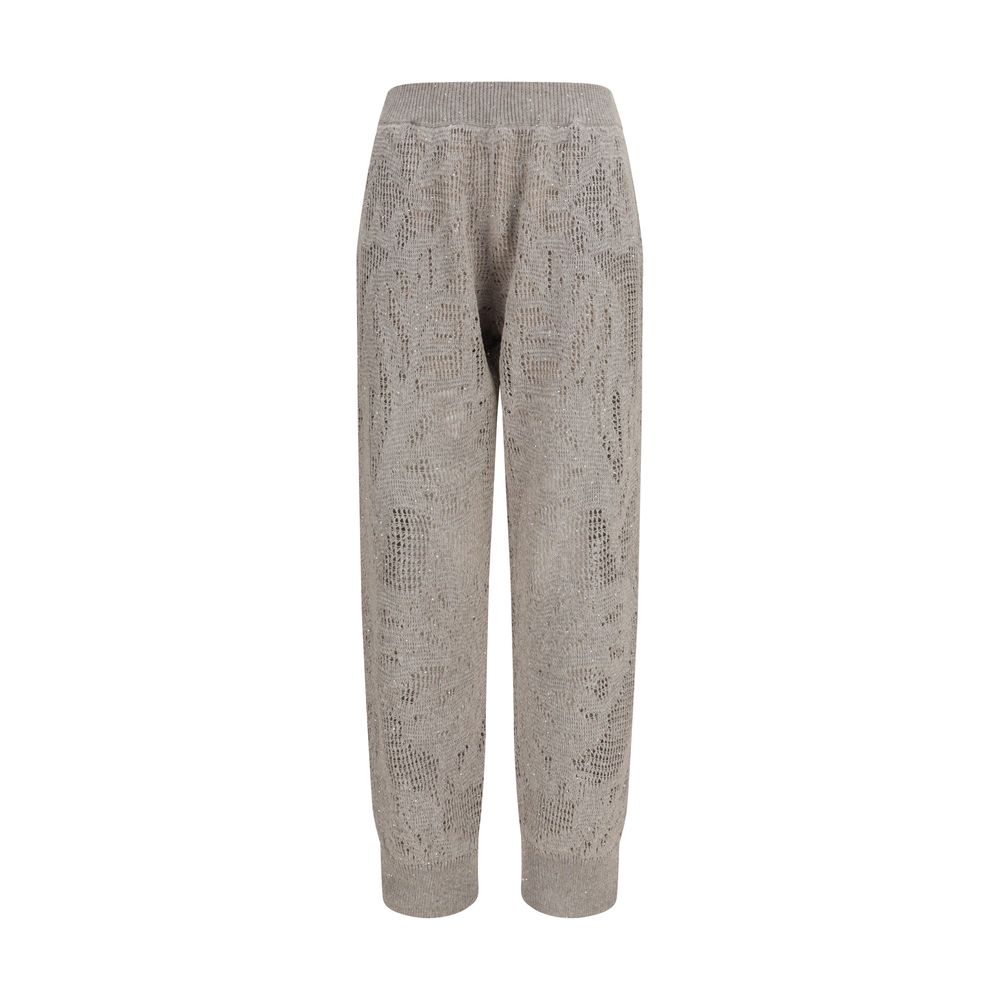 Brunello Cucinelli Beige Linen Casual Women's Pants