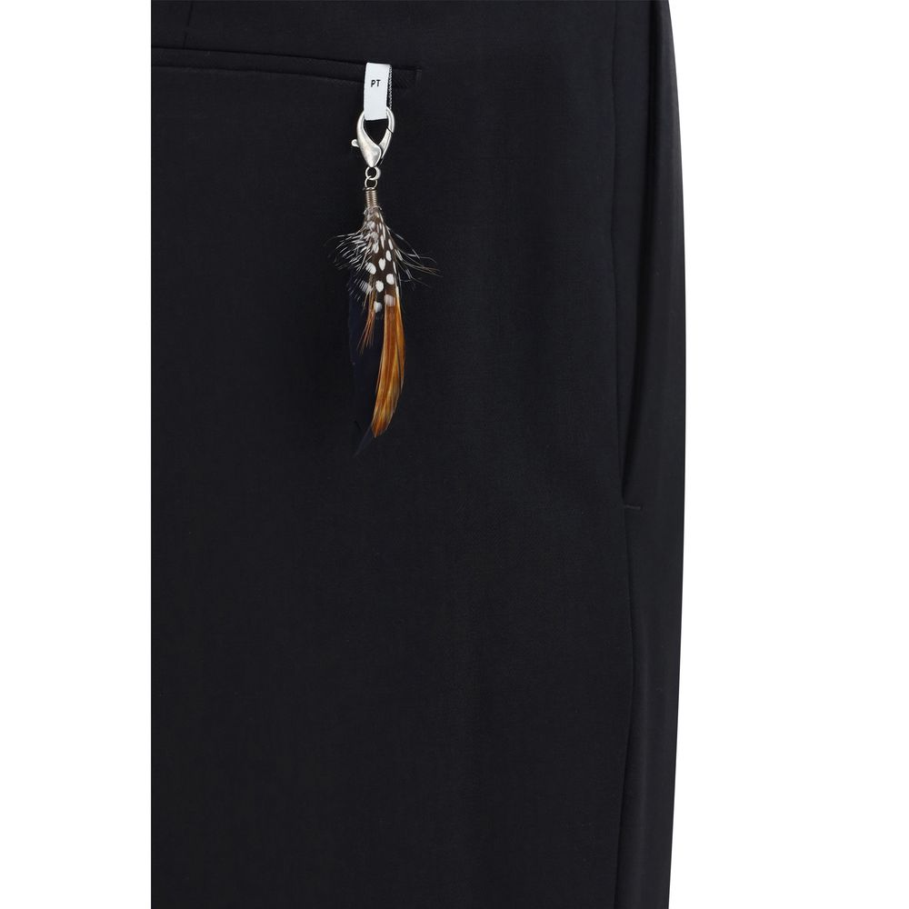 PT Pantaloni TORINO Black Elastane Dress Men's Pants