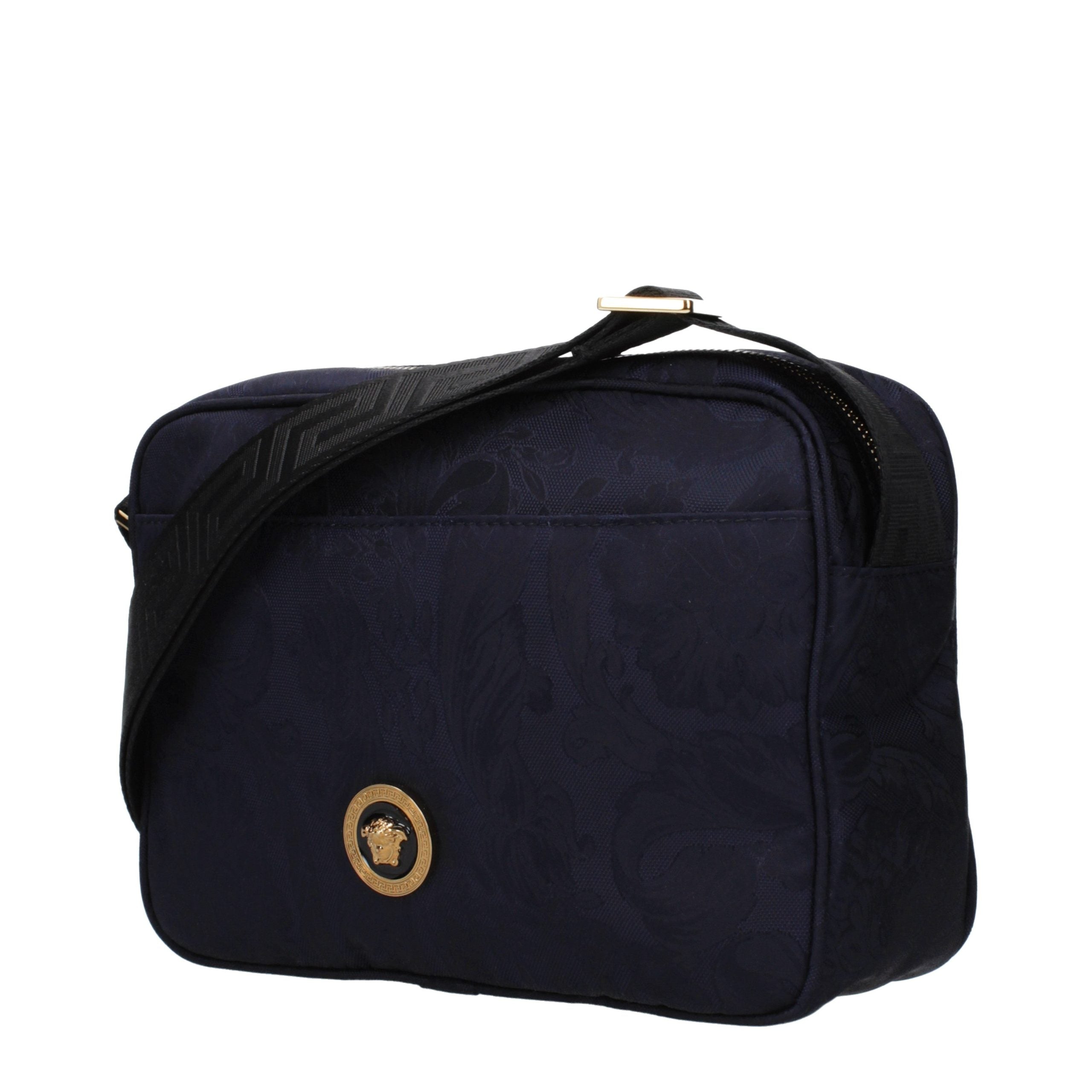Versace Blue Fabric Crossbody Men's Bag