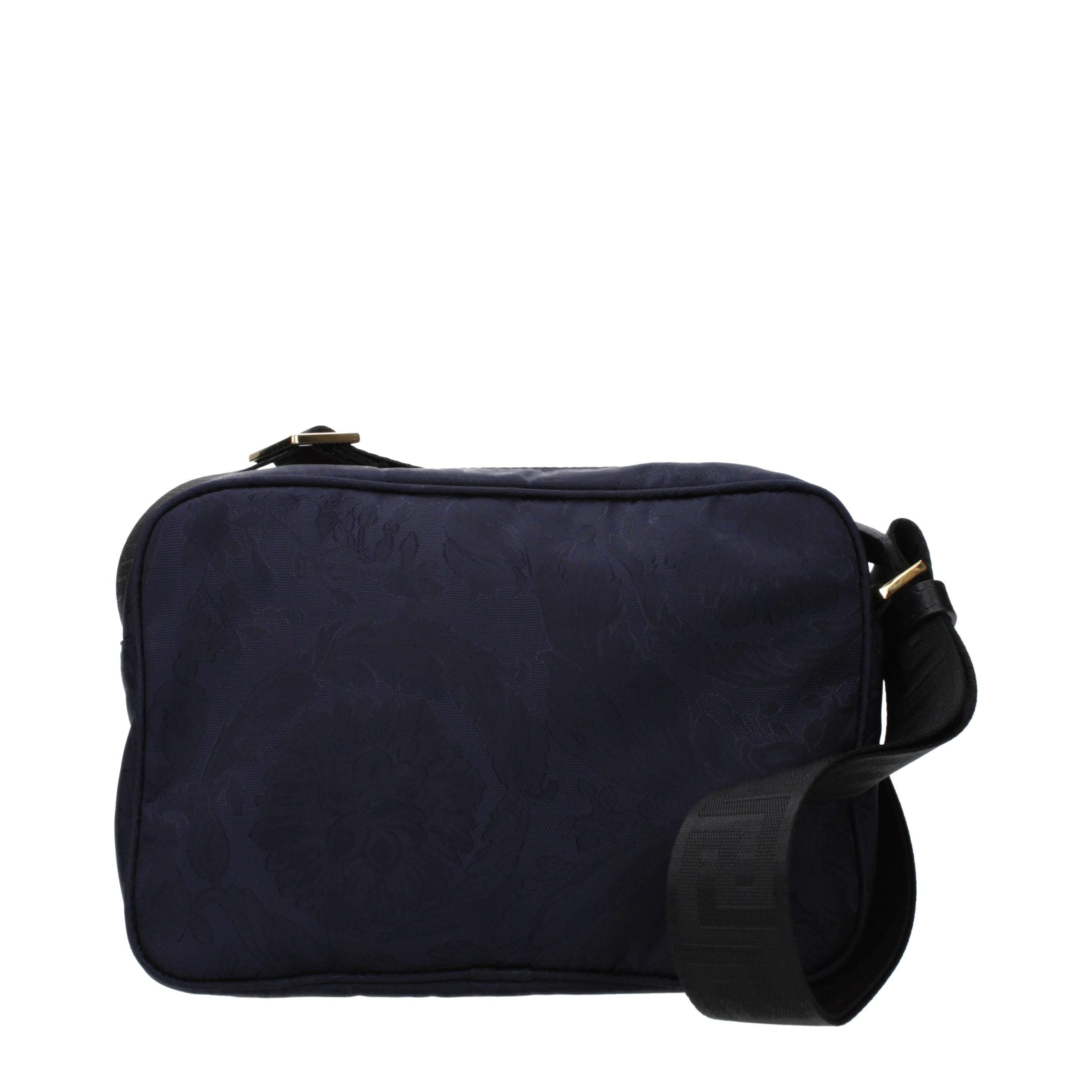 Versace Blue Fabric Crossbody Men's Bag