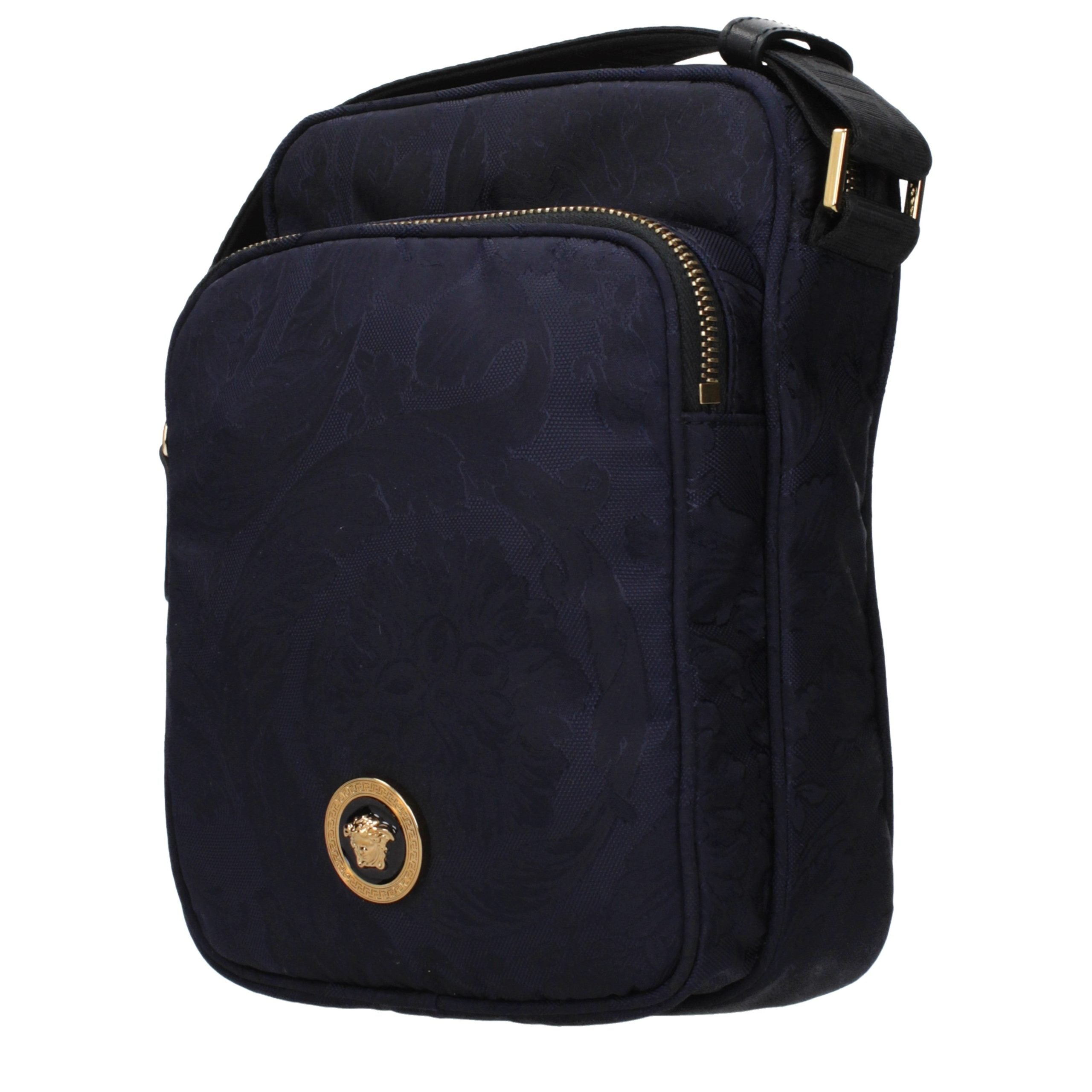 Versace Blue Fabric Crossbody Men's Bag