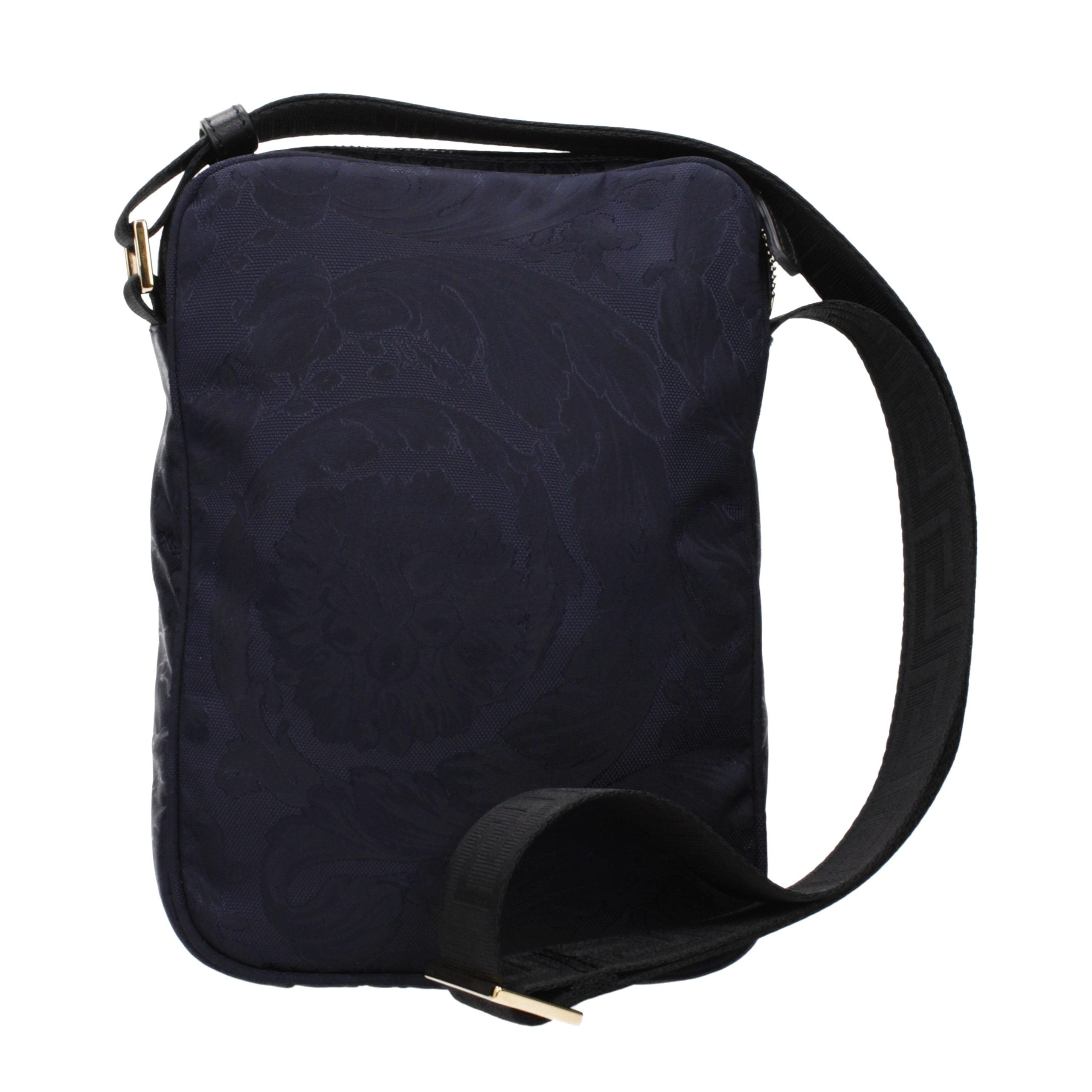 Versace Blue Fabric Crossbody Men's Bag