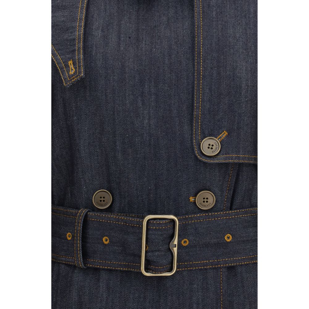 Burberry Blue Cotton Trench Women's Coat