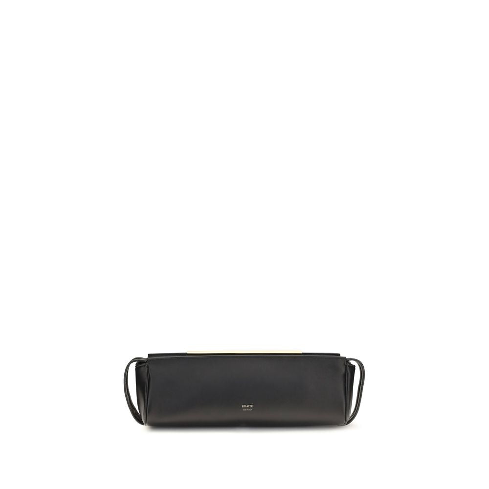 Khaite Black Calf Leather Bos Taurus Clutch Women's Bag
