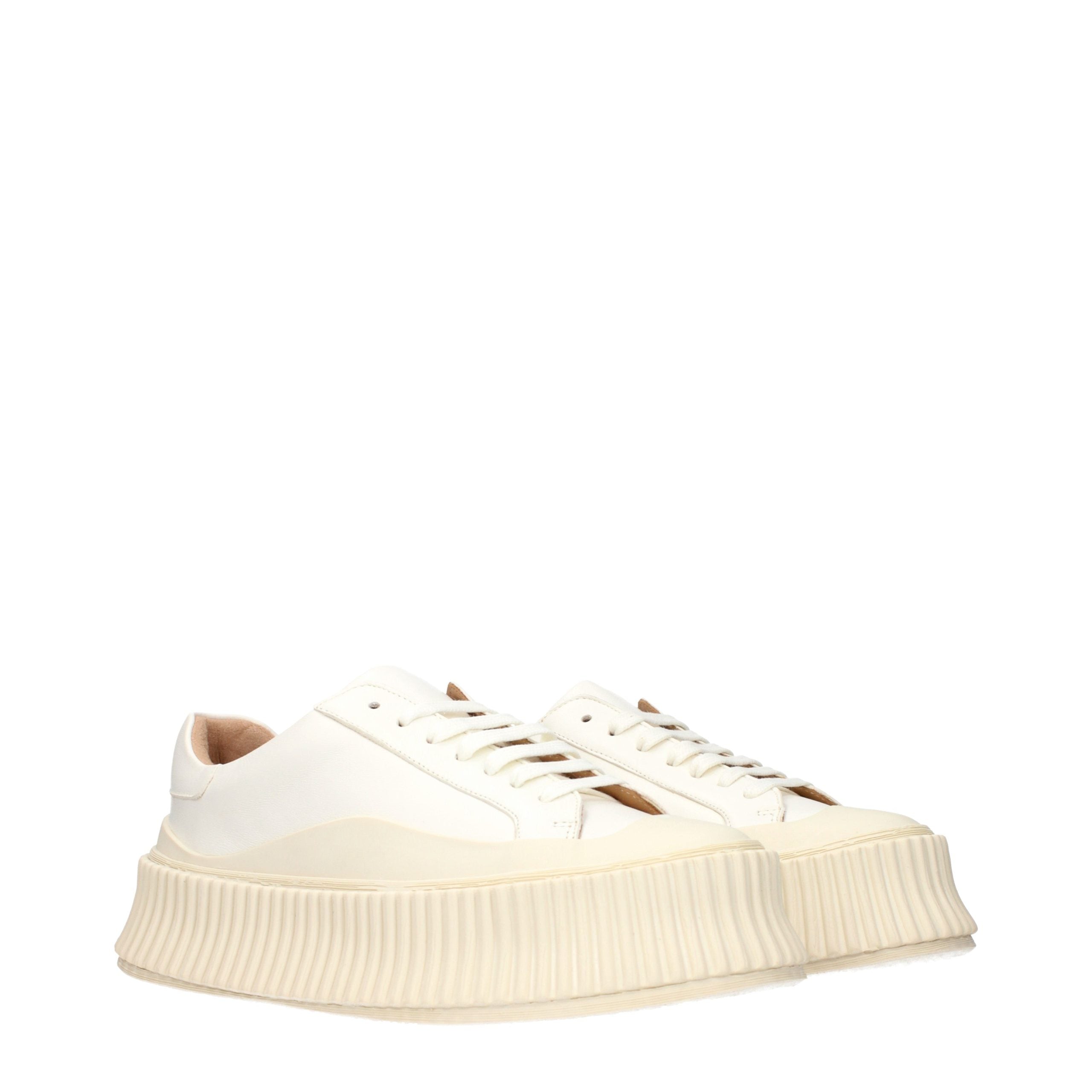 Jil Sander White Leather Platform Women's Sneakers