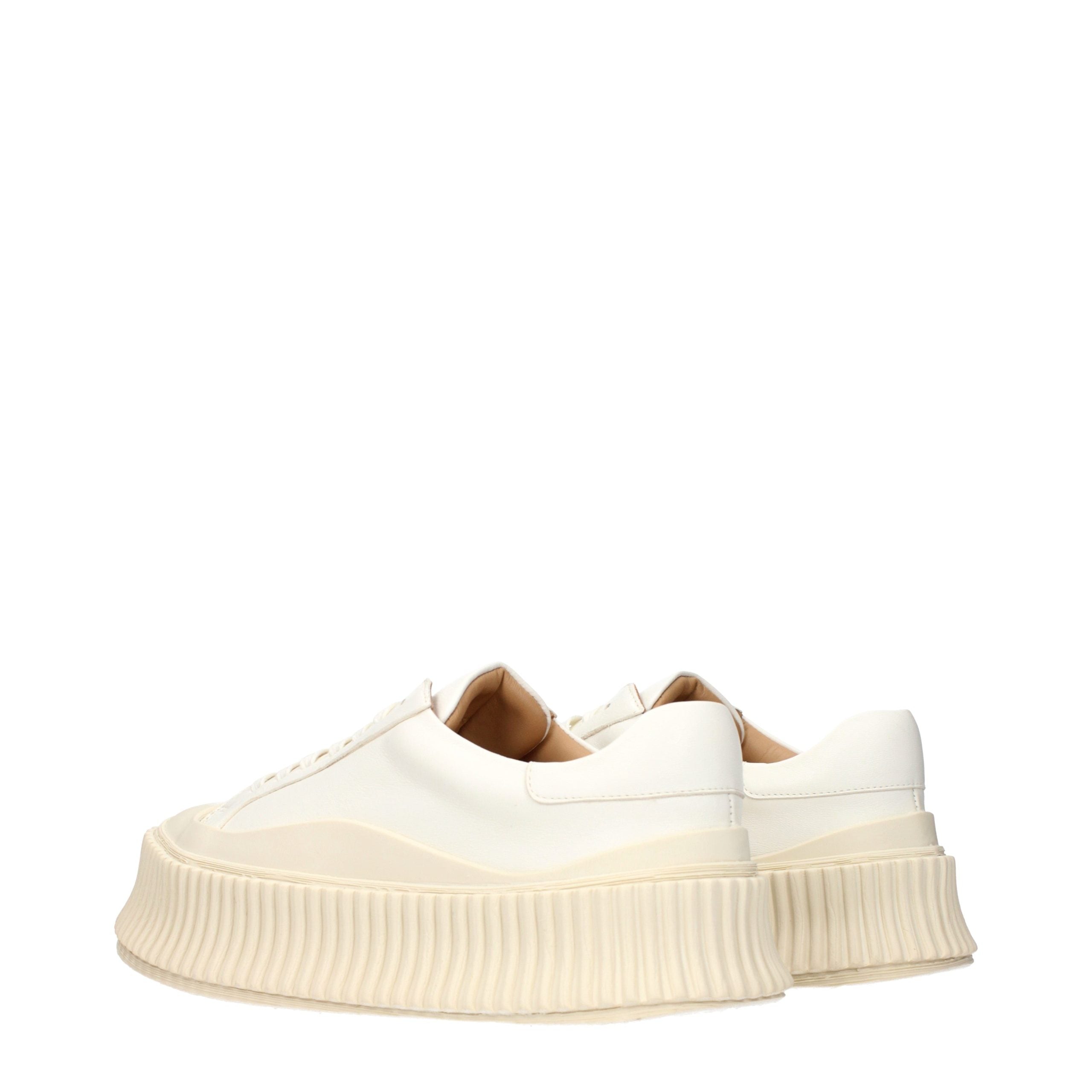 Jil Sander White Leather Platform Women's Sneakers