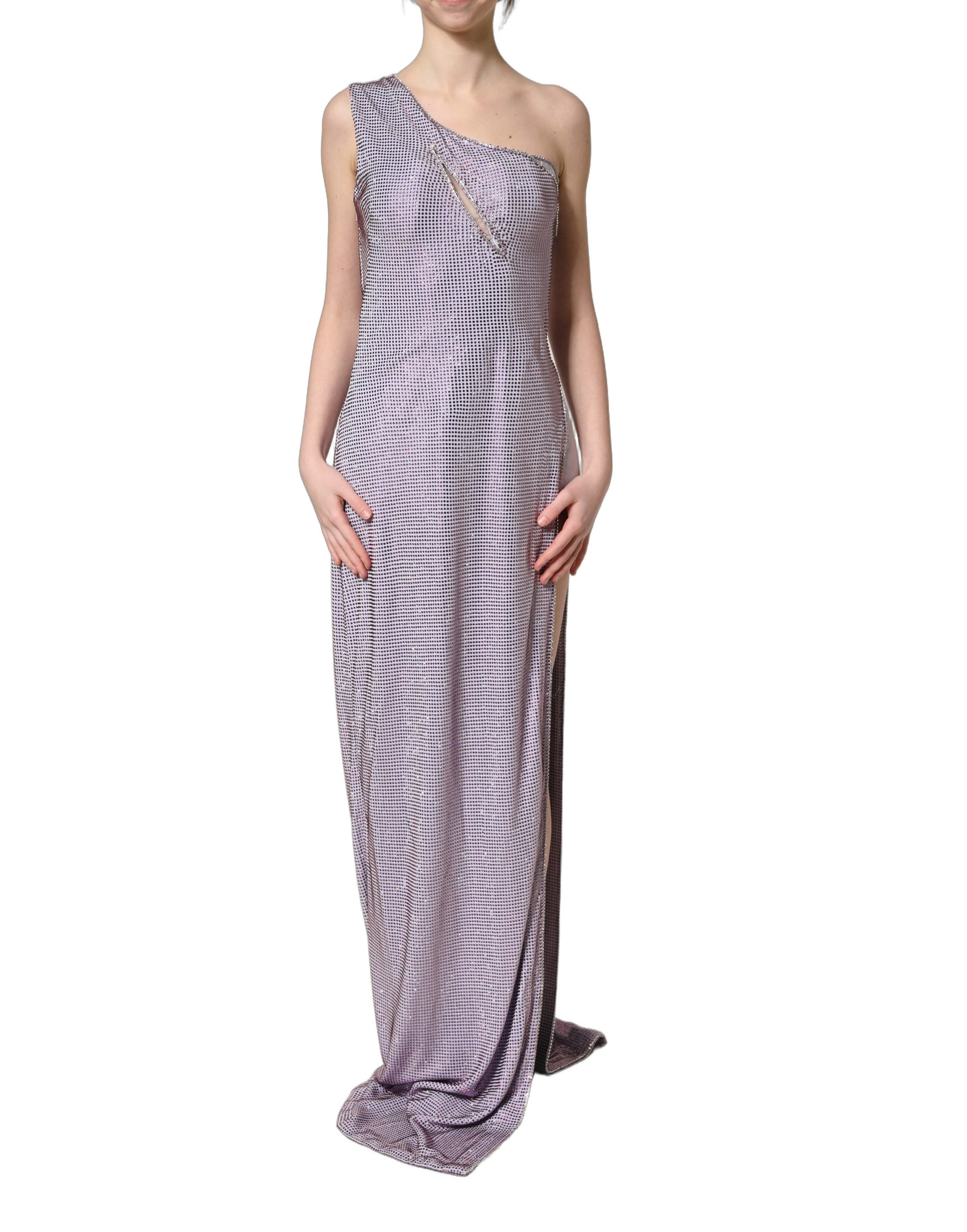 Dolce & Gabbana Purple Crystal OneShoulder EveningGown Women's Dress
