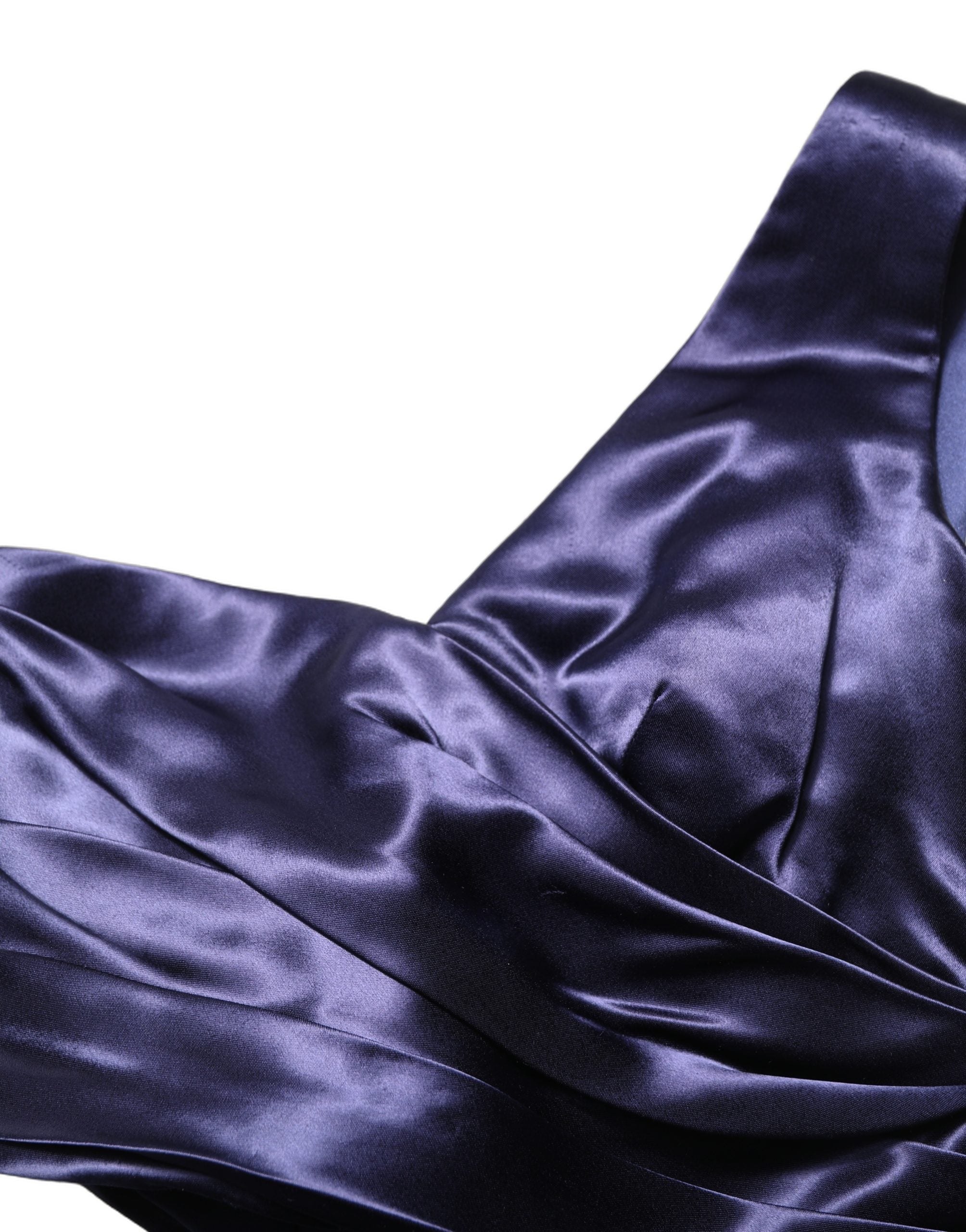 Dolce & Gabbana Navy Blue One Shoulder Evening Gown Women's Dress (Pre-Owned)