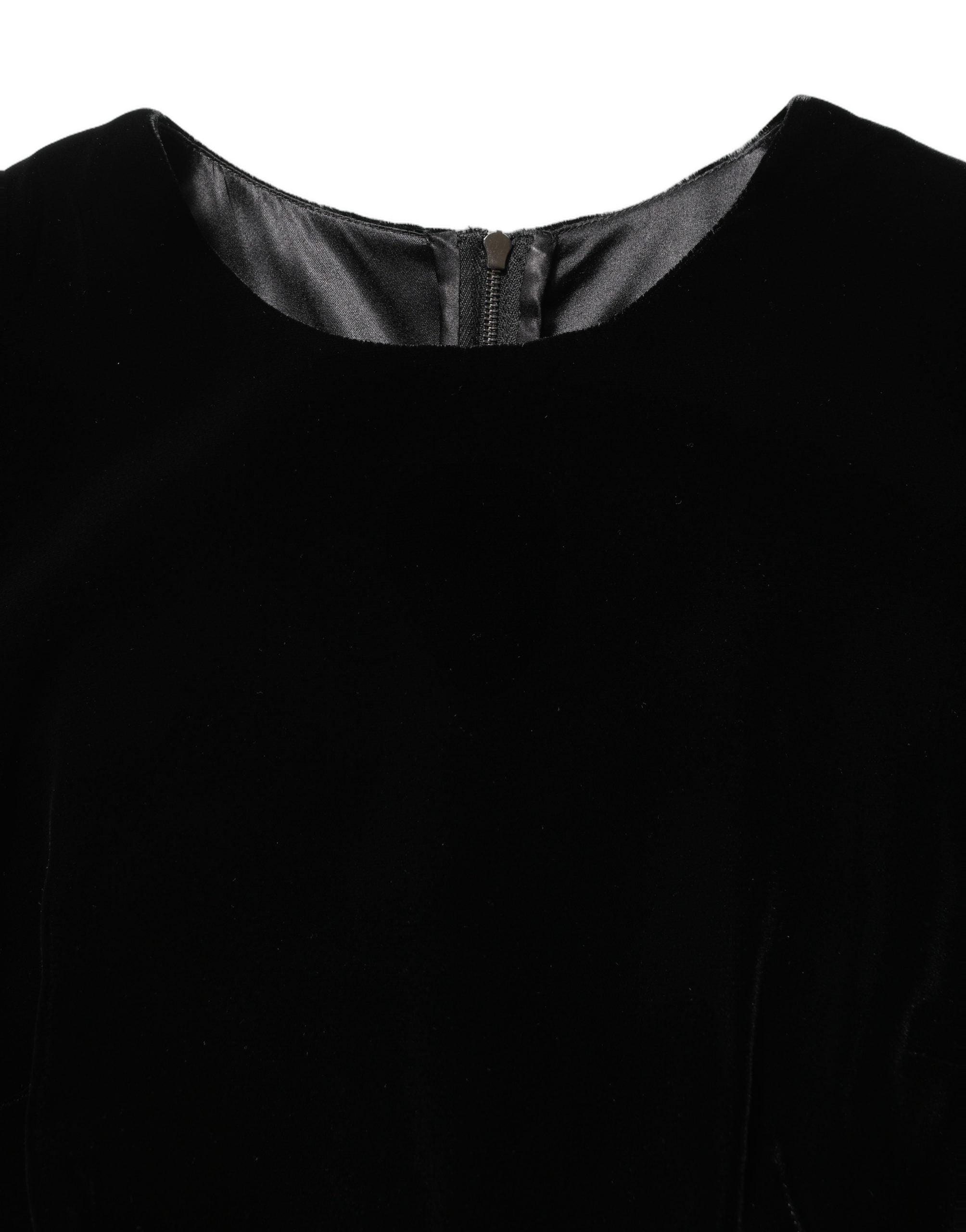 Dolce & Gabbana Black Viscose Velvet Floor Length Gown Women's Dress (Pre-Owned)