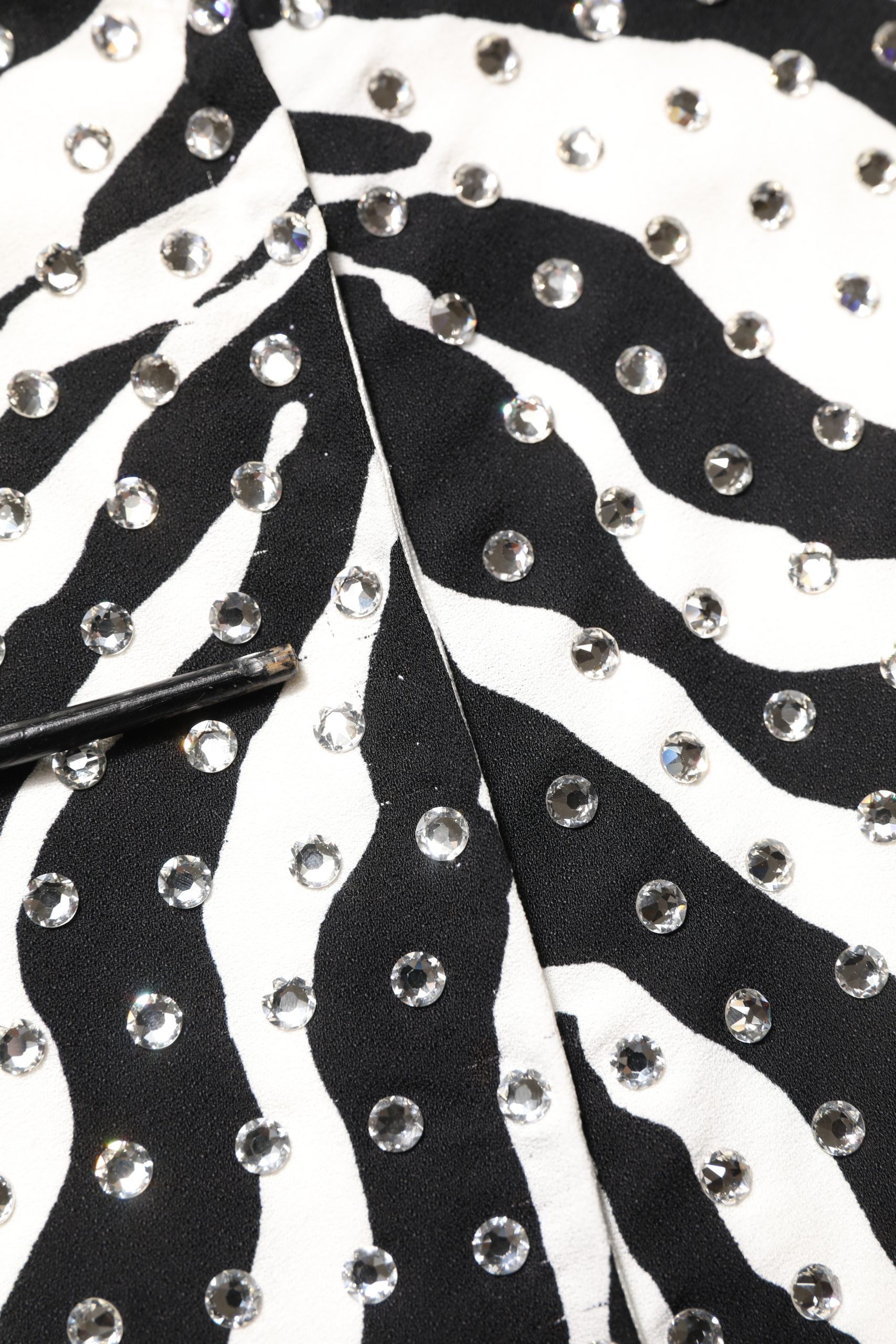 Dolce & Gabbana Black White Zebra Crystal Embellished Women's Dress (Pre-Owned)