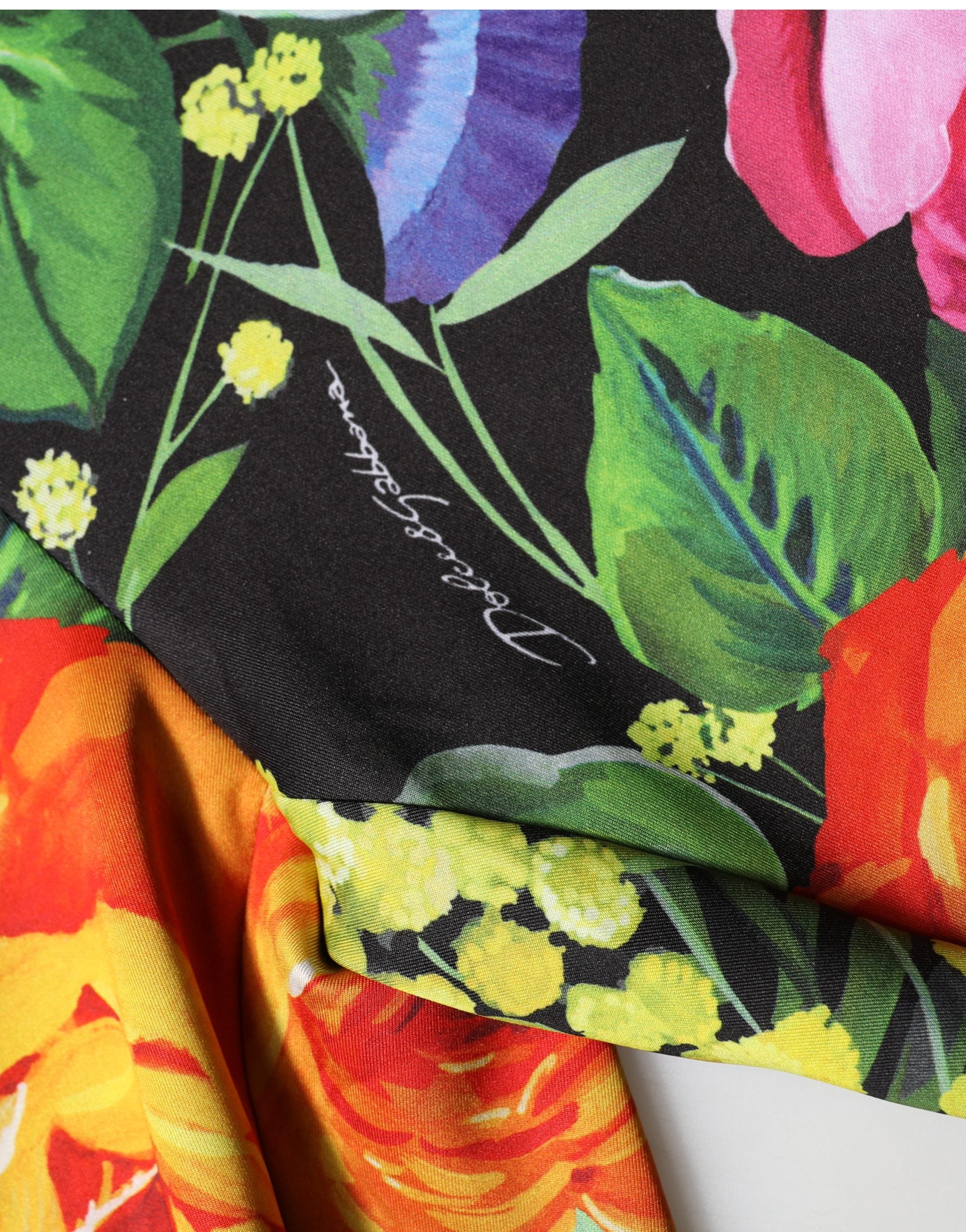 Dolce & Gabbana Multicolor Floral Stretch Jersey Leggings Women's Pants