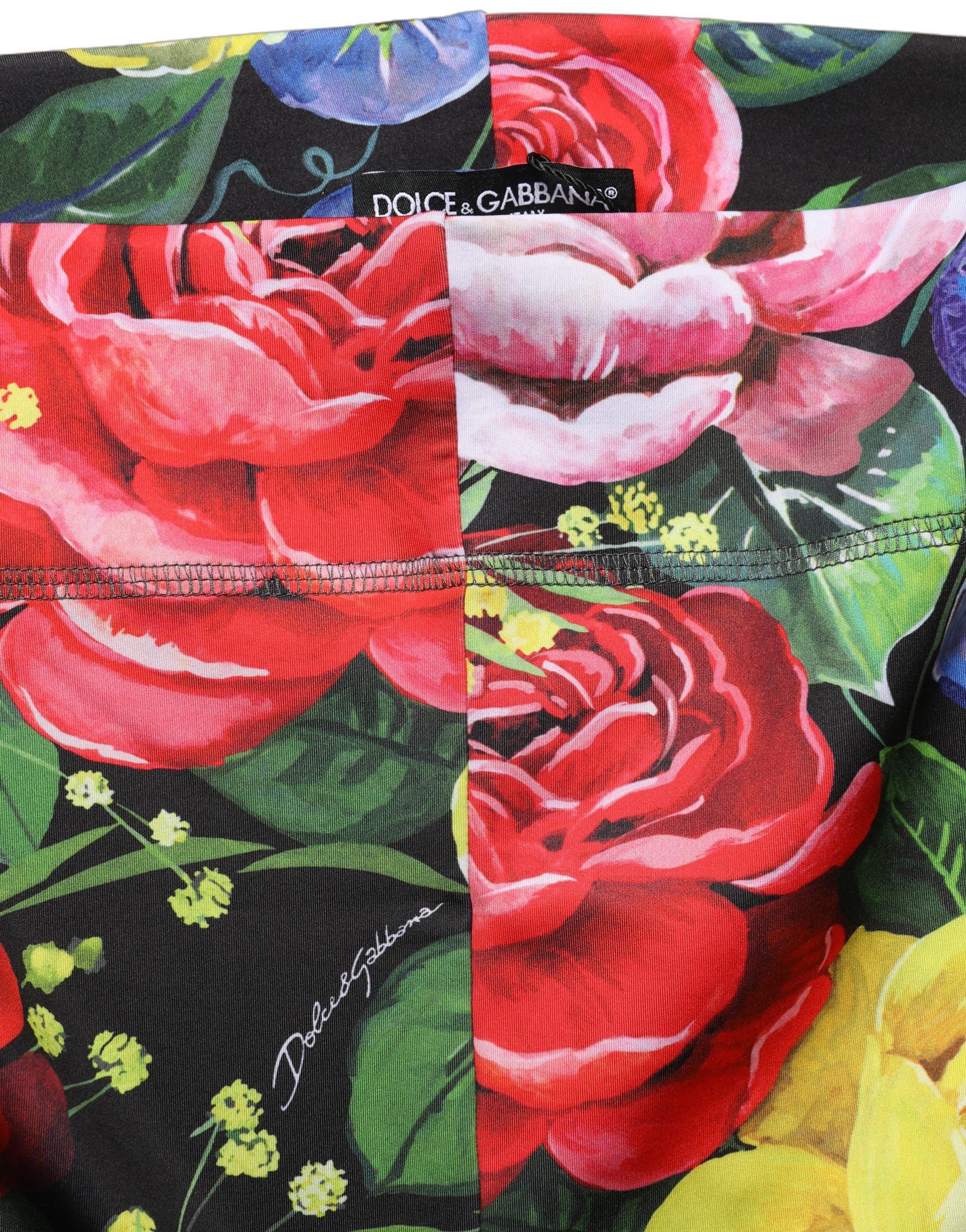 Dolce & Gabbana Multicolor Floral Stretch Jersey Leggings Women's Pants