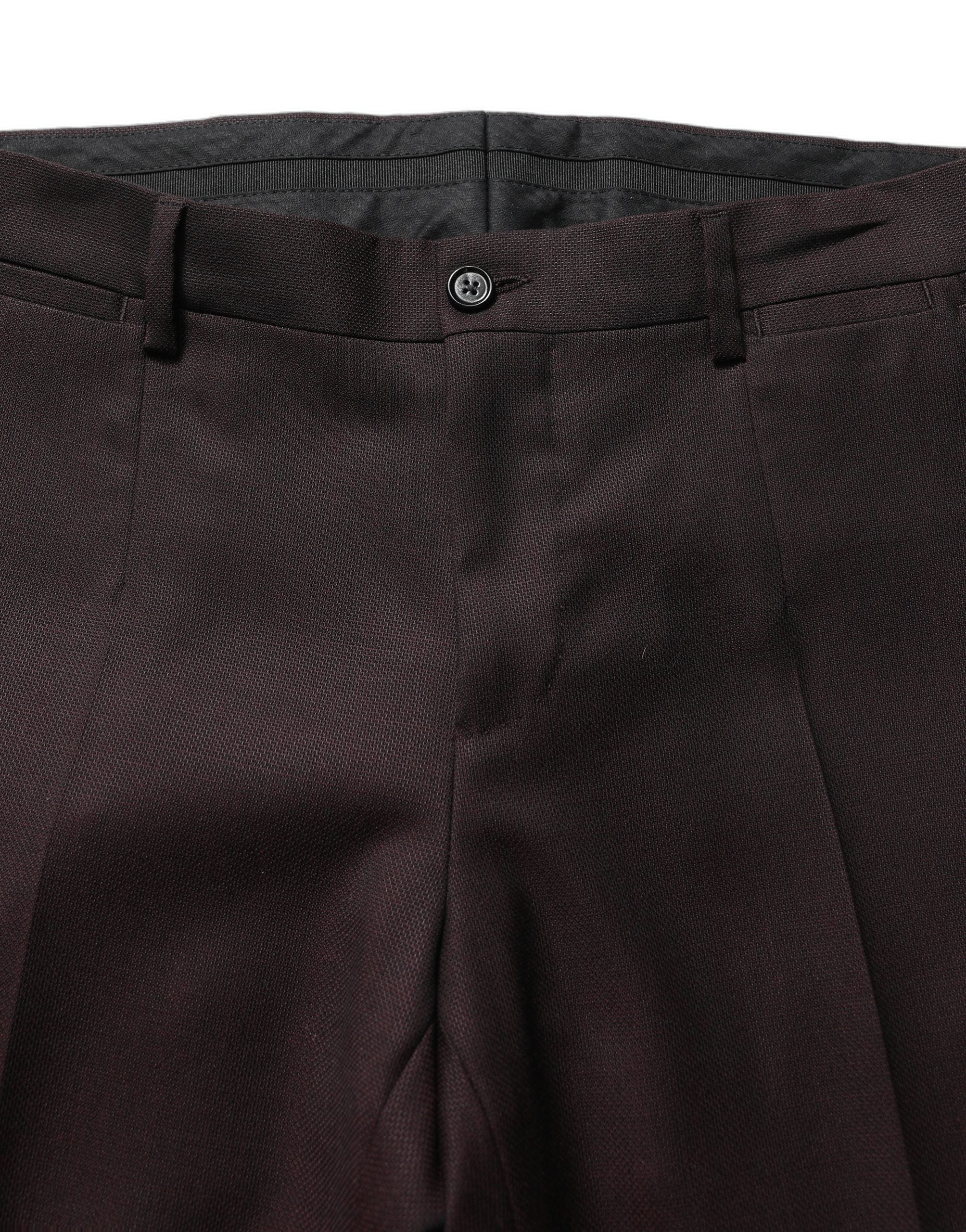 Dolce & Gabbana Brown Straight Leg Dress Silk Trousers Women's Pants