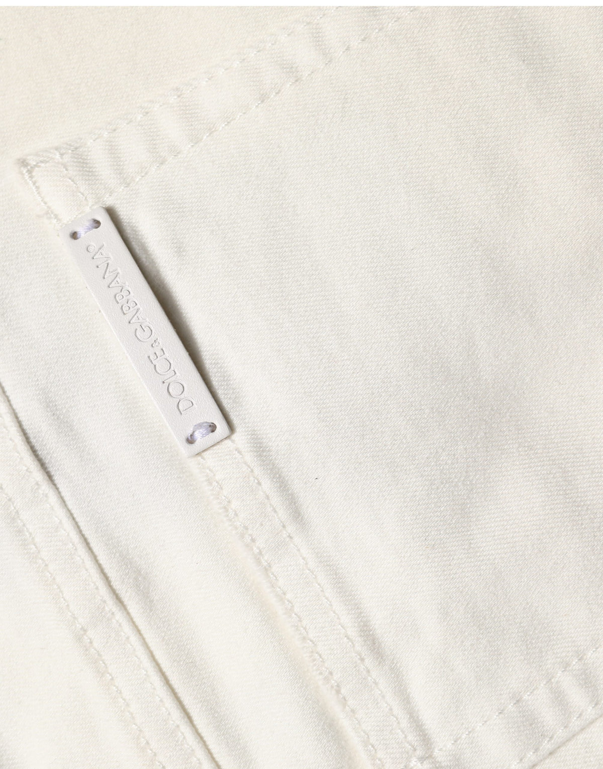 Dolce & Gabbana White Tattered Skinny Cotton Denim Women's Jeans (Pre-Owned)