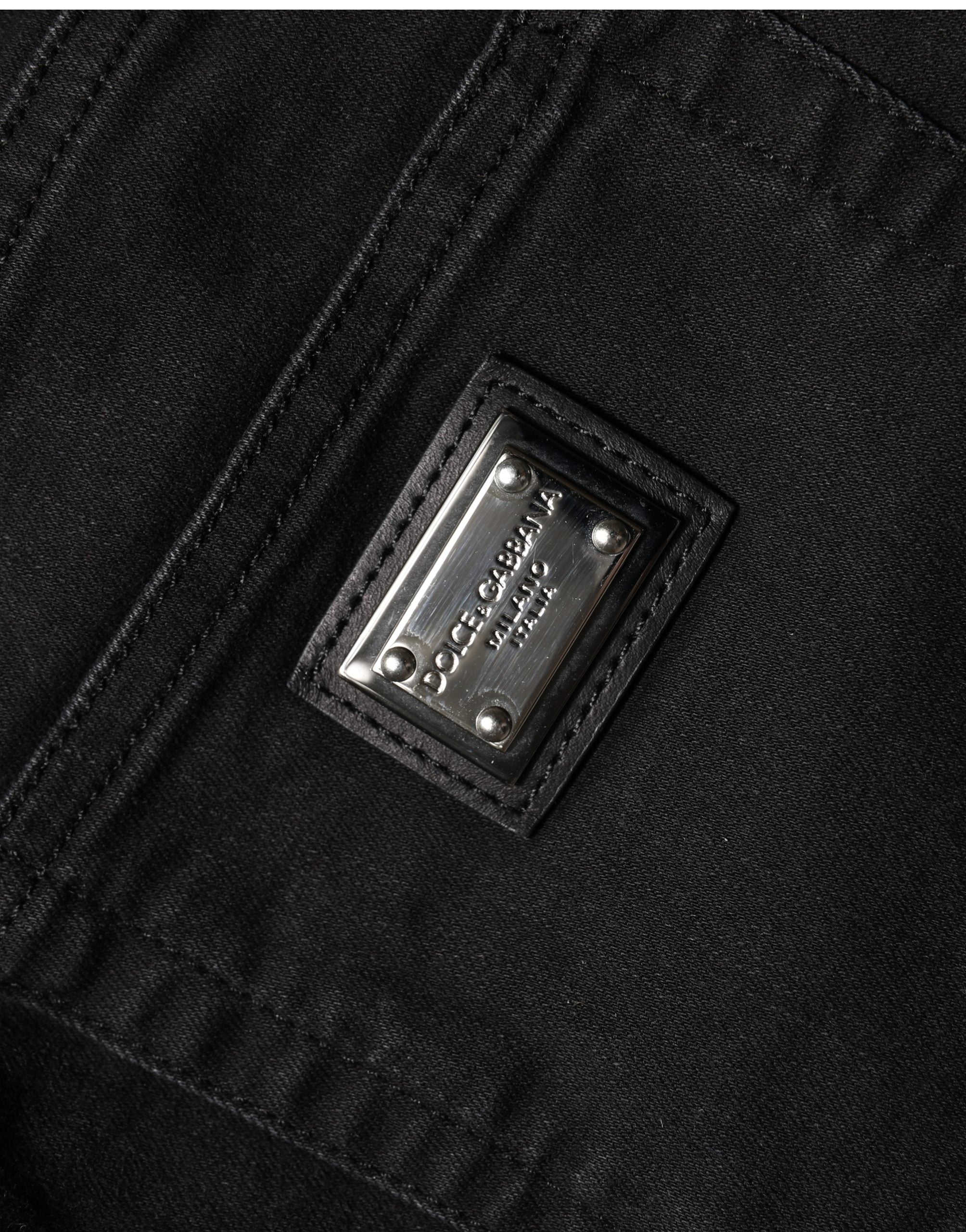Dolce & Gabbana Black Skinny Cotton High Waist Denim Women's Jeans