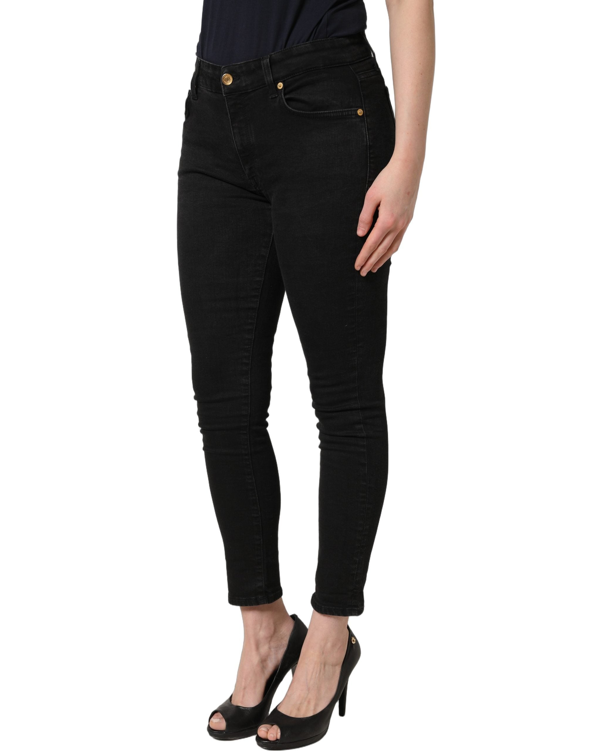 Dolce & Gabbana Black Skinny Cotton Low Waist Denim Women's Jeans (Pre-Owned)