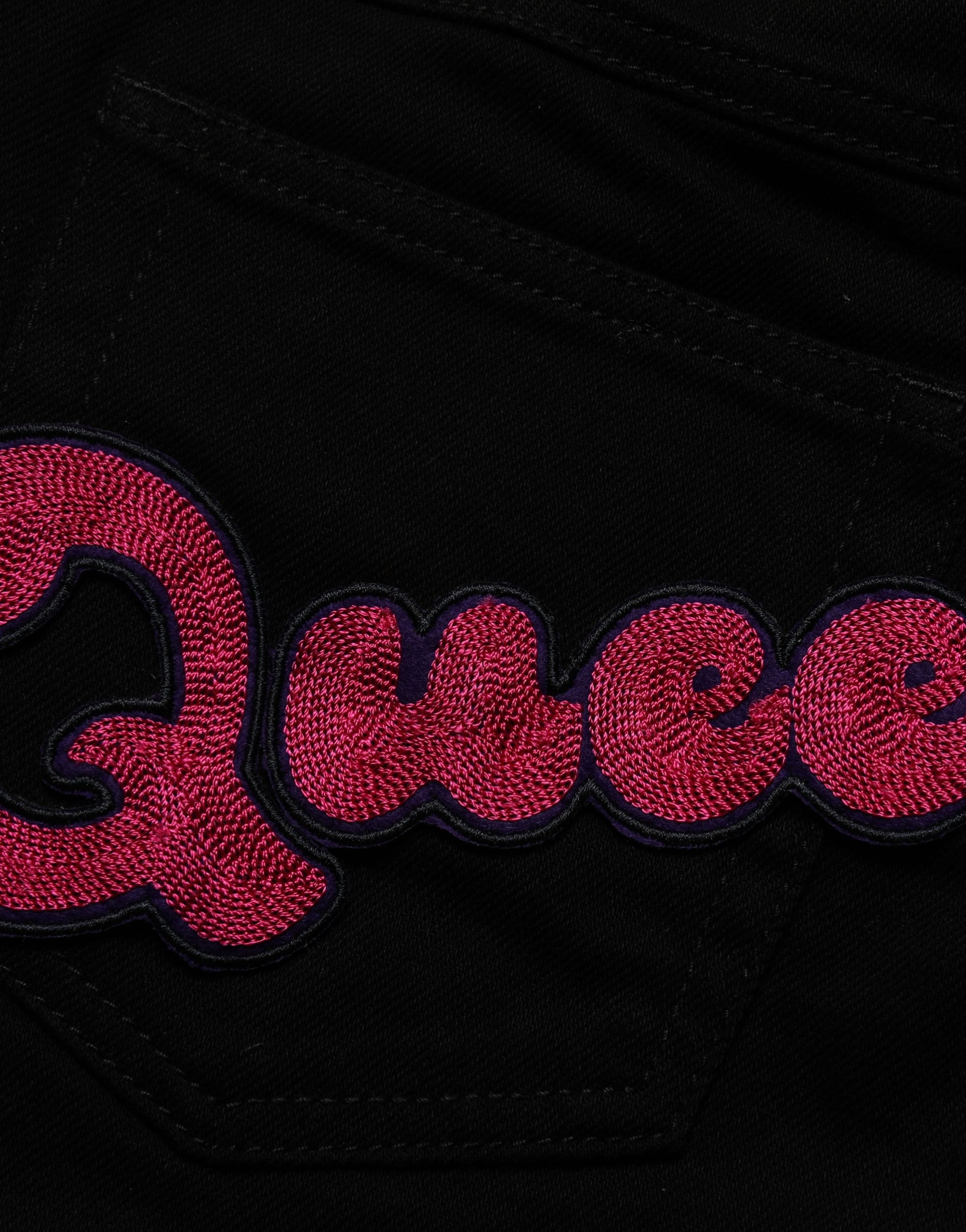 Dolce & Gabbana Black Queen Embroidery PRETTY Denim Women's Jeans