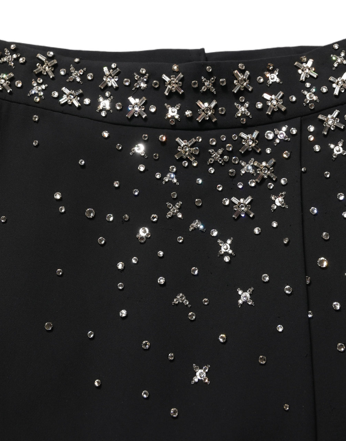 Dolce & Gabbana Black Crystal Embellished High Slit Women's Skirt (Pre-Owned)