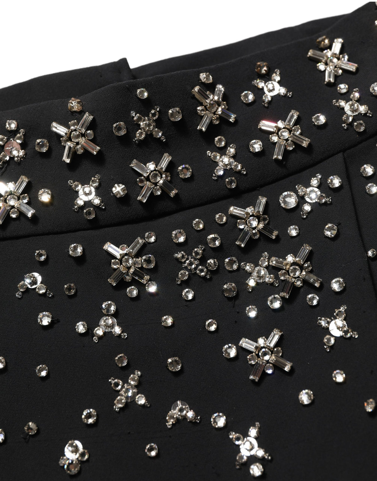 Dolce & Gabbana Black Crystal Embellished High Slit Women's Skirt (Pre-Owned)